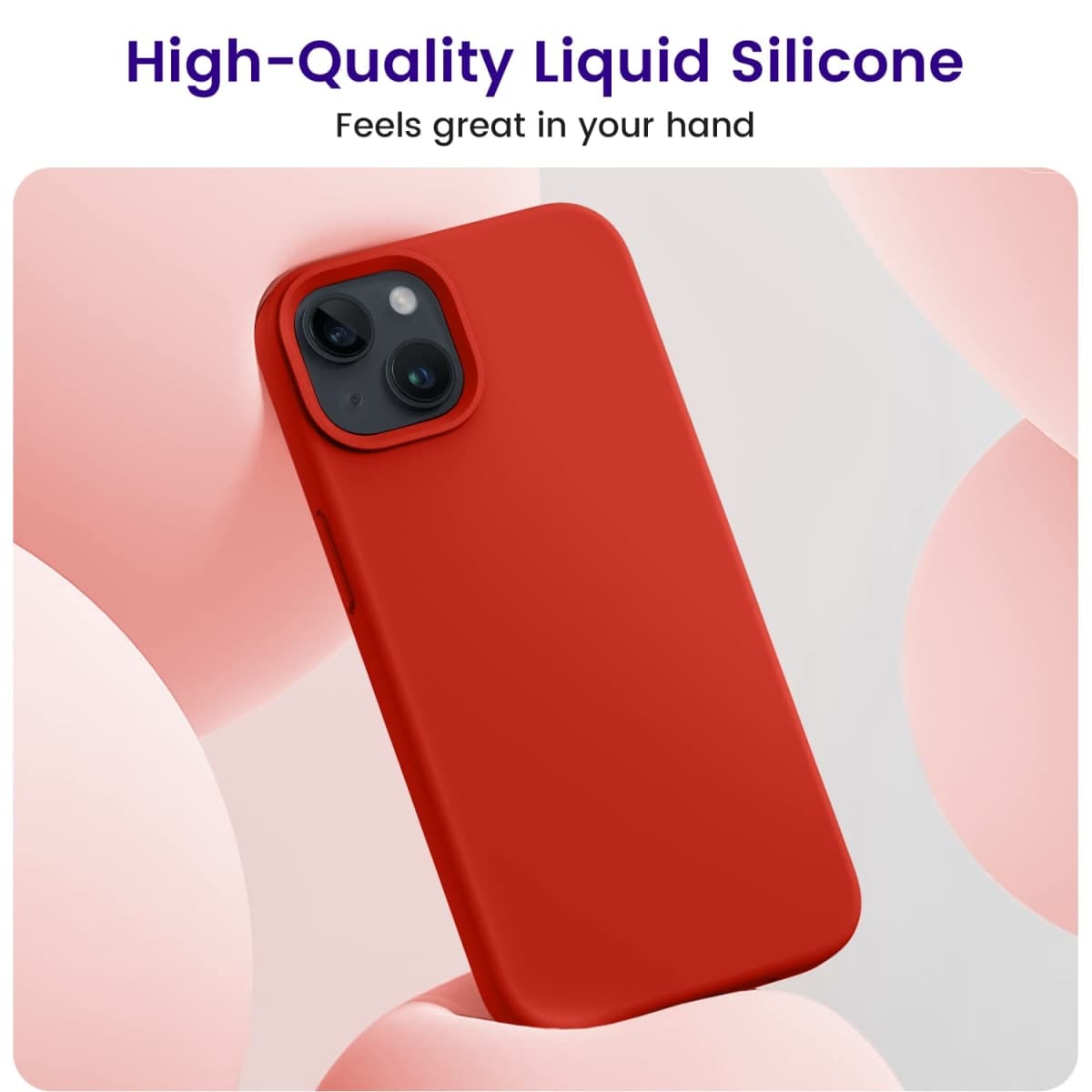 OTOFLY Designed for iPhone 13 Case, Silicone Shockproof Slim Thin Phone Case for iPhone 13 6.1 inch Red thumbnail 4