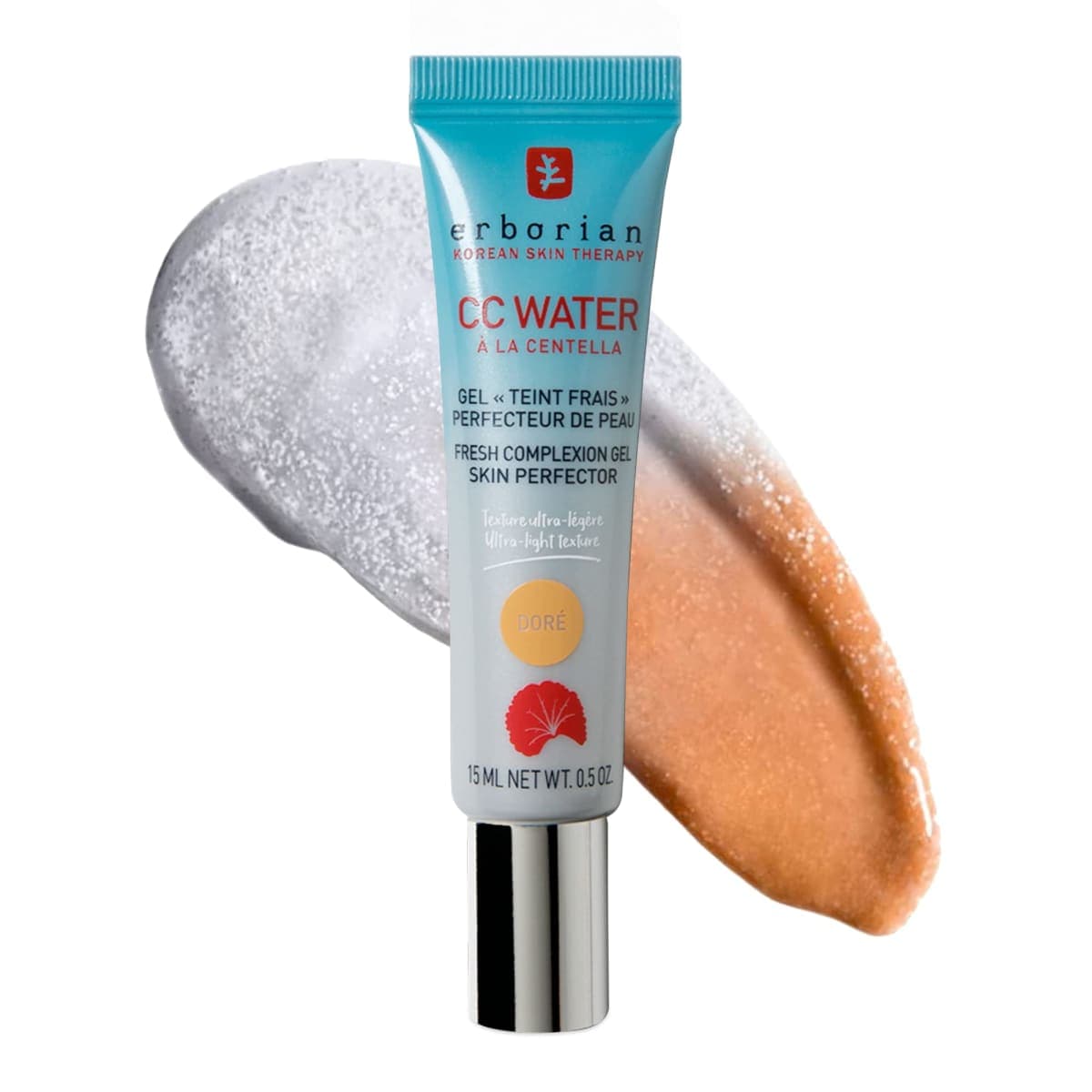 Erborian CC Water with Hyaluronic Acid, Doré - Ultra-Light Aqua Gel Color Corrector with Centella Asiatica & Hyaluronic Acid - Plump, Softer & Hydrated Skin - Korean Skincare Skin Perfector - 0.5 Oz — image 1