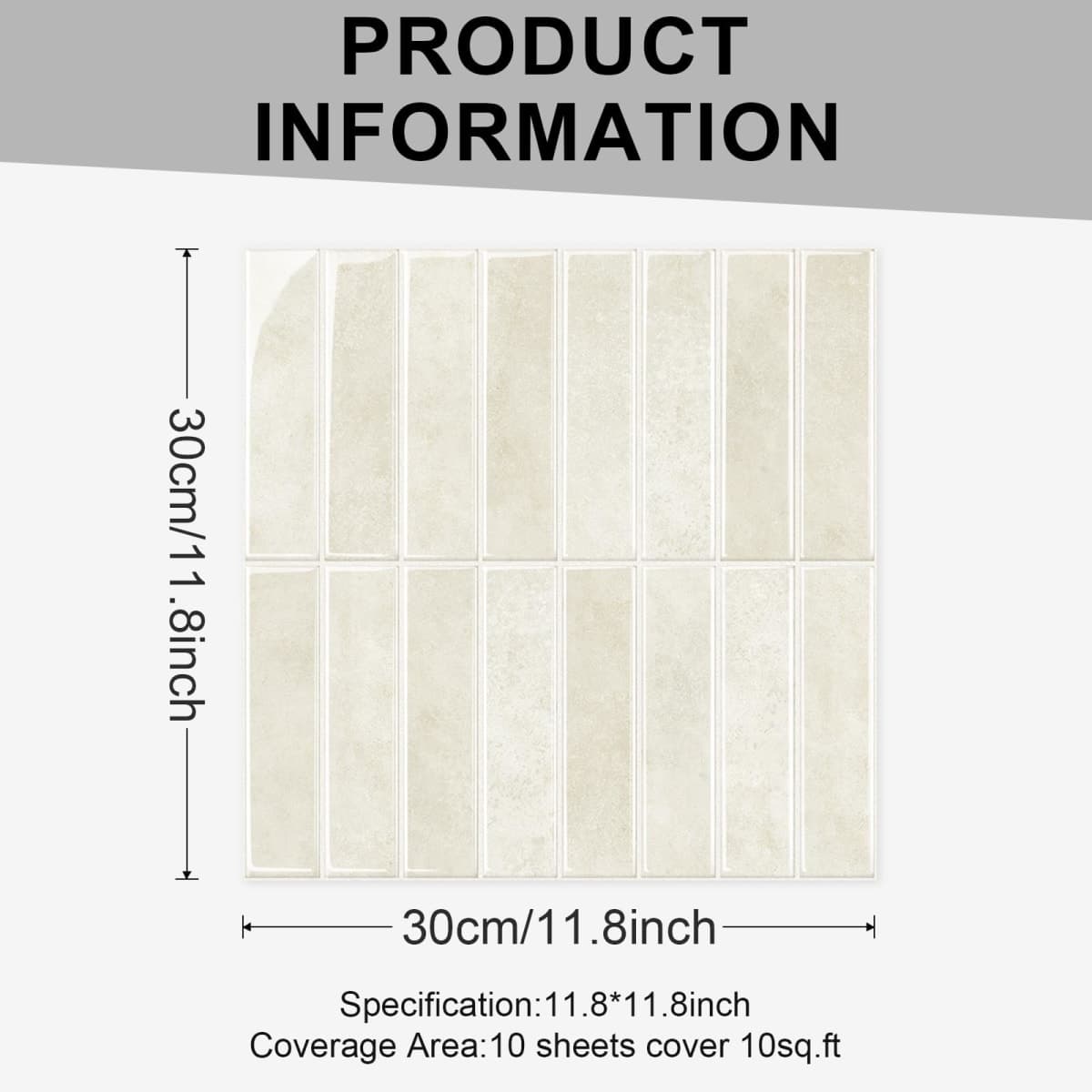 Tretizl 10 Sheets Thicker Design Peel and Stick Backsplash, Self Adhesive Wall Tiles, Stick on Backsplash for Kitchen and Bathroom, 12"x12",Beige thumbnail 4
