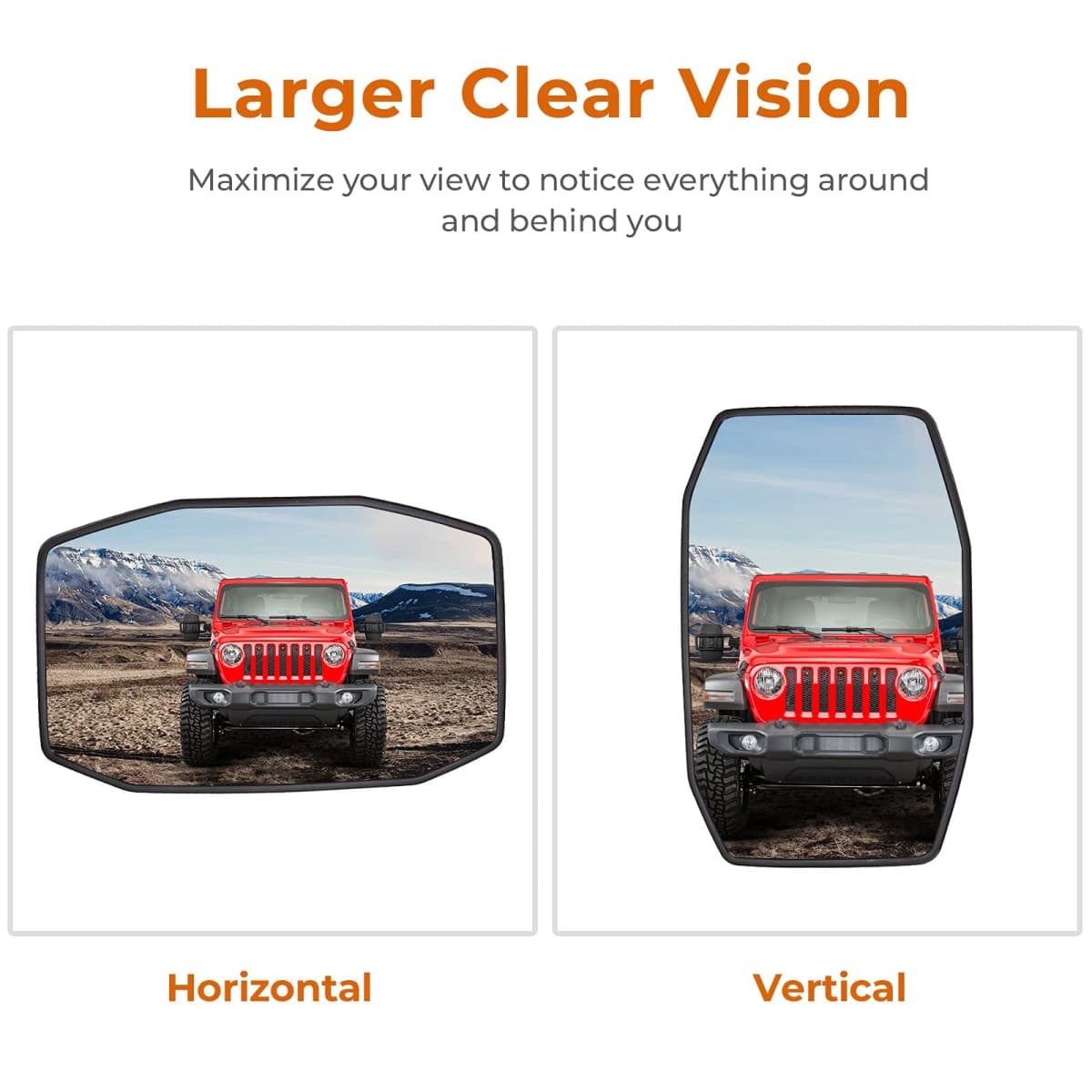 Mirrors Doors Off Compatible with Wrangler, QMPARTS No Vibrate & Wobble Side View Mirrors, Easy-Install Doorless Side Quick Release Mirror for Safe Doors Off Driving for Wrangler JK JKU 2007-2018 thumbnail 4