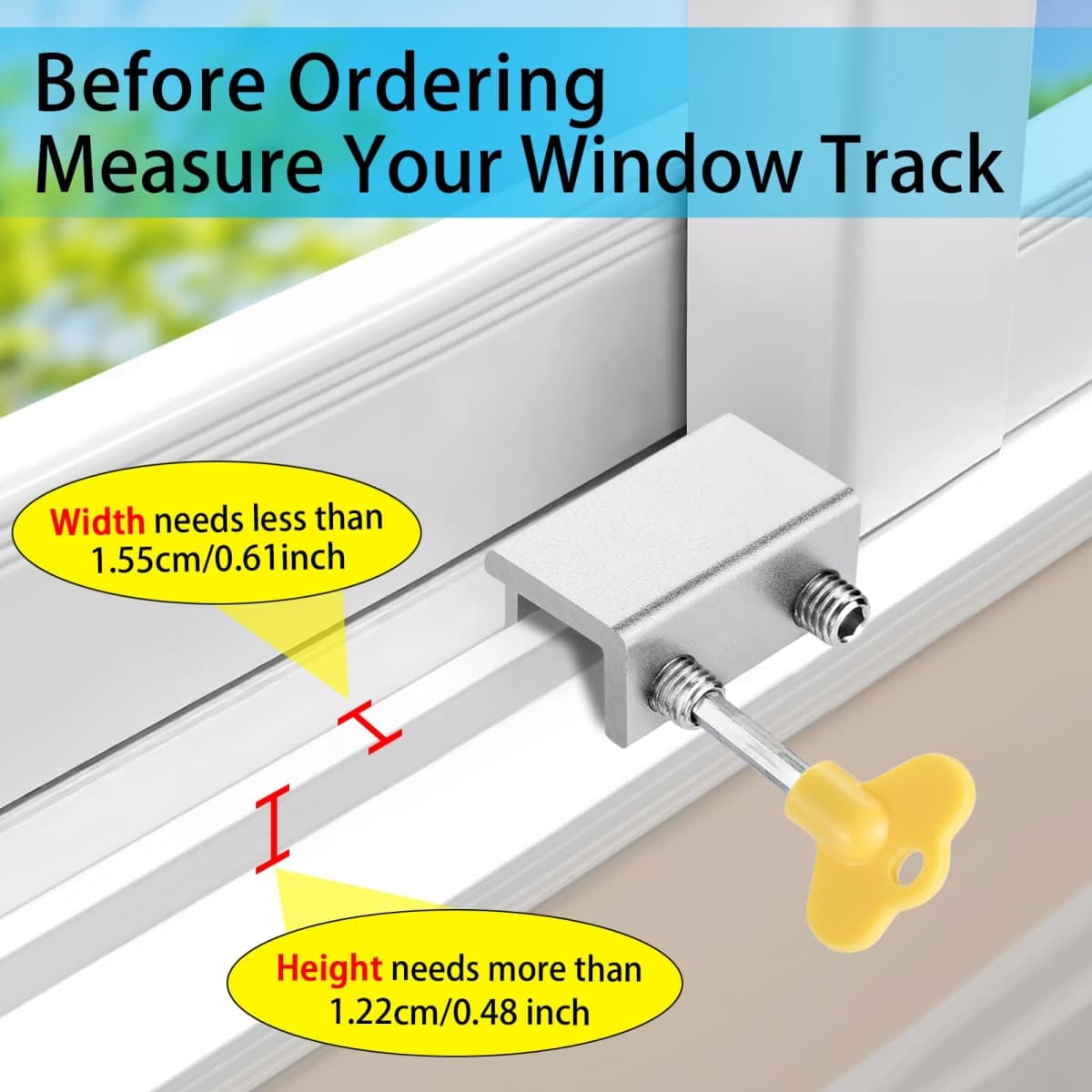 ZRFCXE Window Locks,4 Pack Sliding Window Locks with Key for Vertical & Horizontal Sliding Windows Doors,Easv to Install,Adjustable Security Window Lock for Patio Bedroom Home and Office (Silver) thumbnail 3
