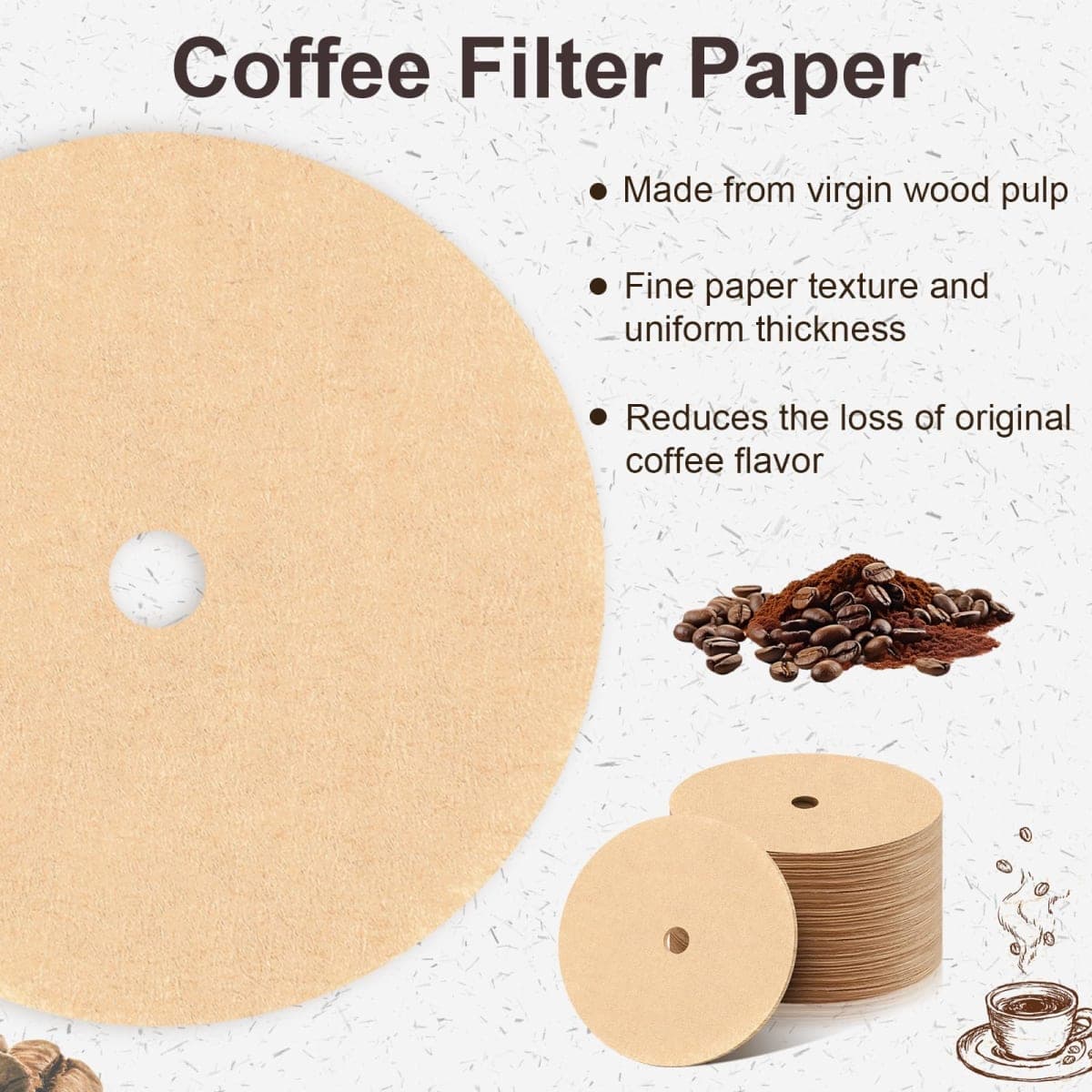 400Pcs Percolator Coffee Filters, 3.75in Unbleached Coffee Filter, Natural Disposable Disc Coffee Filters for Percolator Coffee Pot, Coffee Filter for Home Office Camping Use thumbnail 3