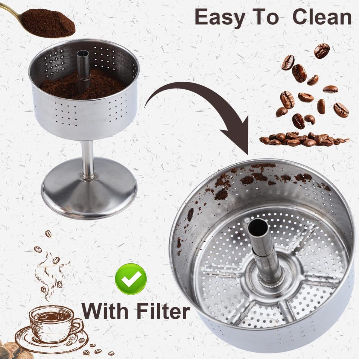 400Pcs Percolator Coffee Filters, 3.75in Unbleached Coffee Filter, Natural Disposable Disc Coffee Filters for Percolator Coffee Pot, Coffee Filter for Home Office Camping Use thumbnail 4