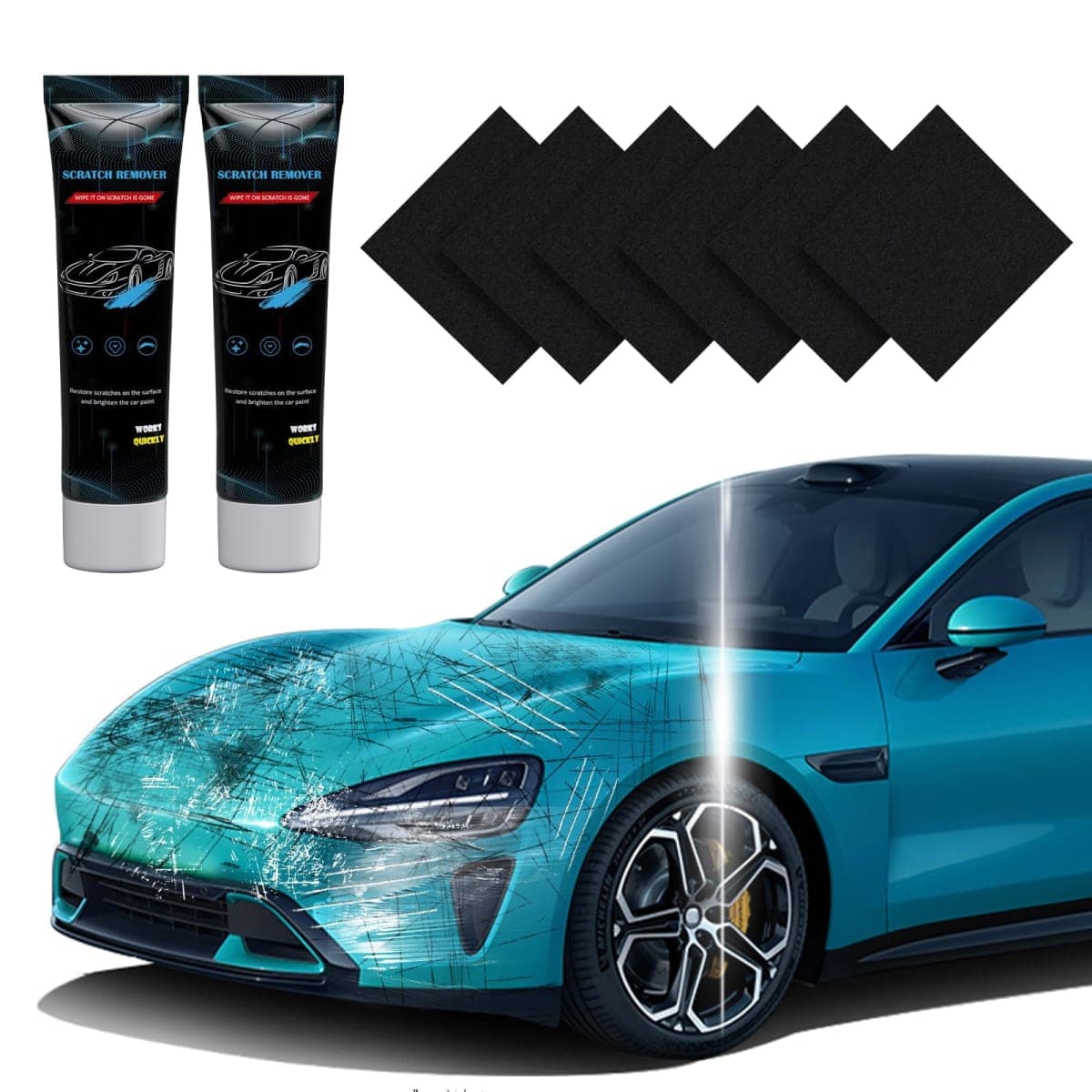 Cloth Car Scratch Remover for Vehicles, Nano Sparkle Car Polish — image 1