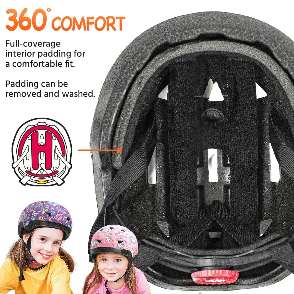 Toddler Bike Helmet for Boys and Girls, Adjustable Kids Helmets from Infant/Baby to Children, 1/2/3/4/5/6/7/8 Years Old (Unicorn,Size S) thumbnail 4