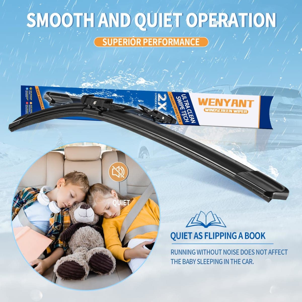 Wenyant 20"+20" Compatible with Ford Escape 2012-2008 Front Windshield Wiper Blades for My Car Original Equipment Automotive Replacement (Set of 2) thumbnail 4