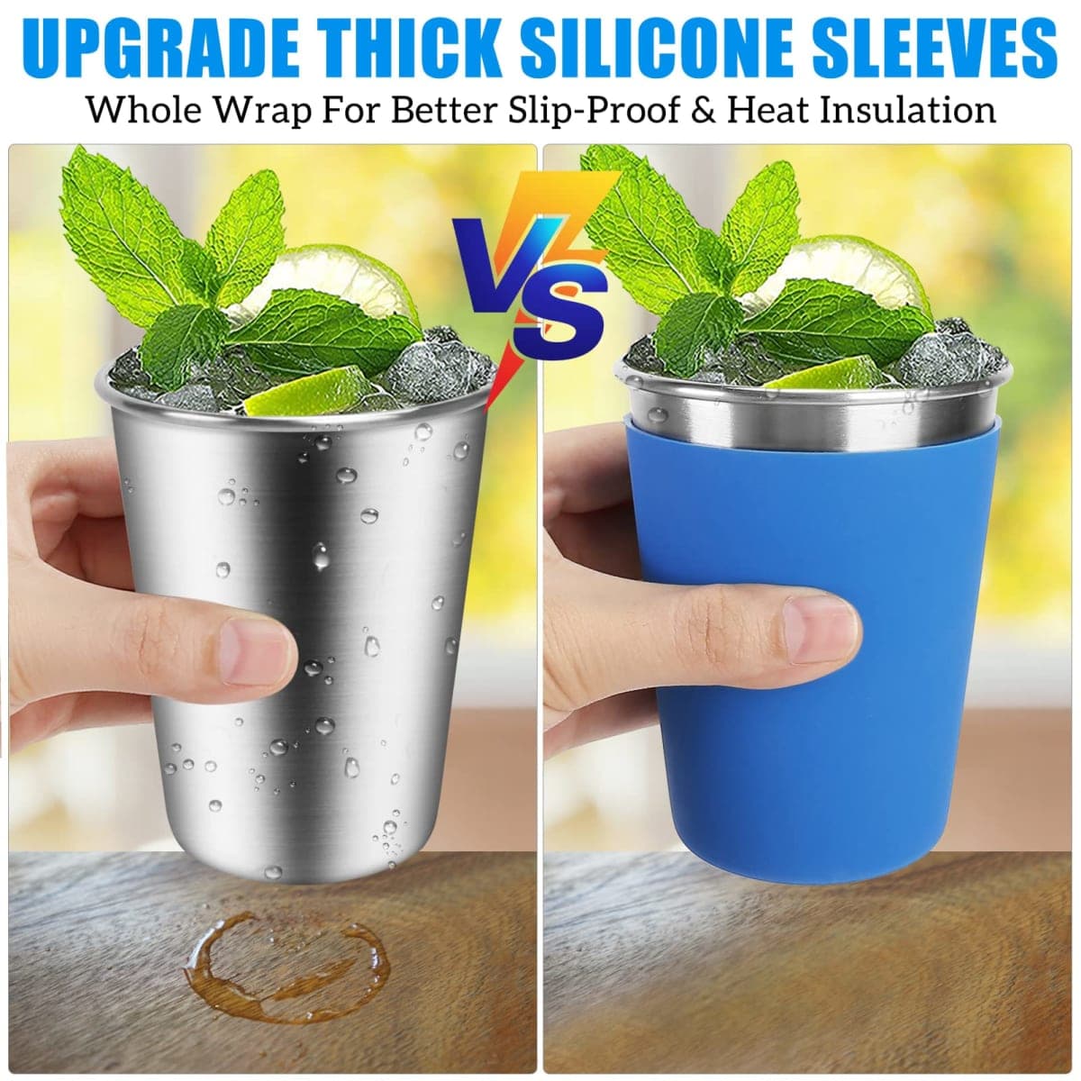 Stainless Steel Cups, 5pack Kids Cups with Spill Proof Lids, Stainless Steel Straws and Colorful Silicone Sleeves, 12oz Unbreakable Kids Metal Cups for Cold & Hot Drinks, Apply for Adults & Children thumbnail 3