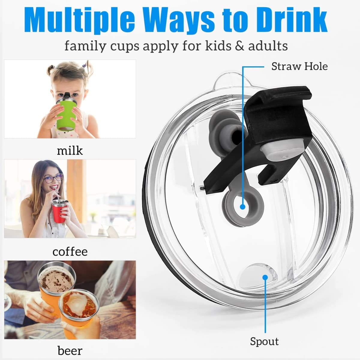 Stainless Steel Cups, 5pack Kids Cups with Spill Proof Lids, Stainless Steel Straws and Colorful Silicone Sleeves, 12oz Unbreakable Kids Metal Cups for Cold & Hot Drinks, Apply for Adults & Children thumbnail 5
