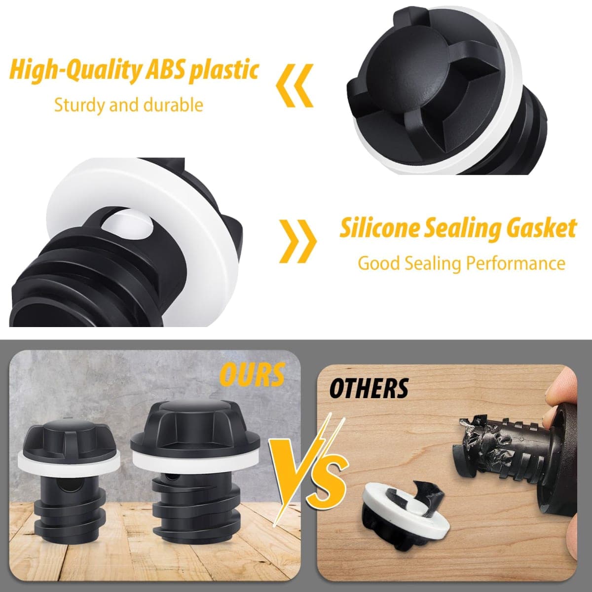 Cooler Drain Plug for RTIC Coolers, 2 Pack Large & Small Replacement Plugs Compatible with RTIC 20QT, 45QT, 65QT Coolers with New 2 Drains, Ice Chest Plug for RTIC thumbnail 5