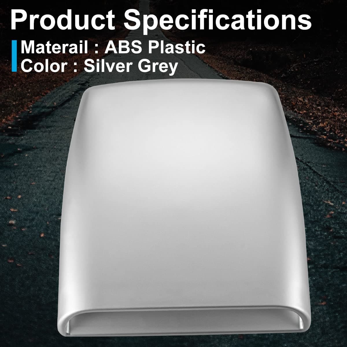 NATGIC Universal Car Air Flow Decorative Intake Hood Scoop Turbo Bonnet Vent Cover (Silver/Gray) thumbnail 4