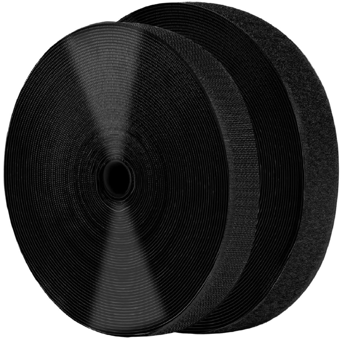 1 Inch x 82 Feet Black Self Adhesive Hook and Loop Tape Sticky Back Roll, Nylon Heavy Duty Strips with Adhesive, Multi-Function Hook Loop Tape for Crafting & Wall Hanging - Black — image 1