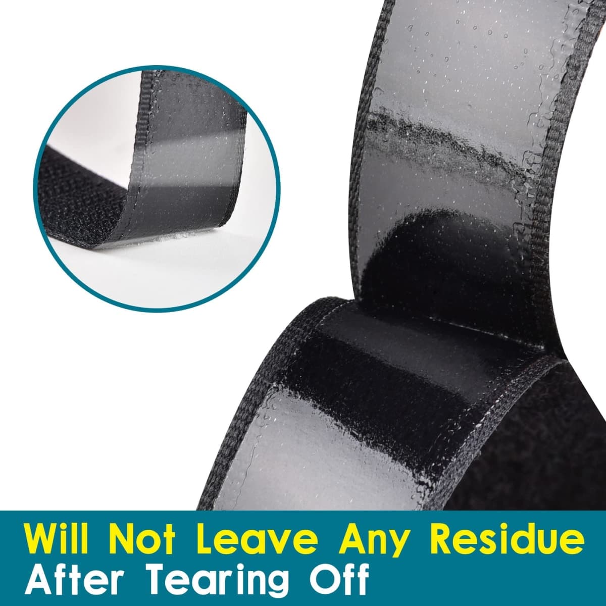 1 Inch x 82 Feet Black Self Adhesive Hook and Loop Tape Sticky Back Roll, Nylon Heavy Duty Strips with Adhesive, Multi-Function Hook Loop Tape for Crafting & Wall Hanging - Black thumbnail 4