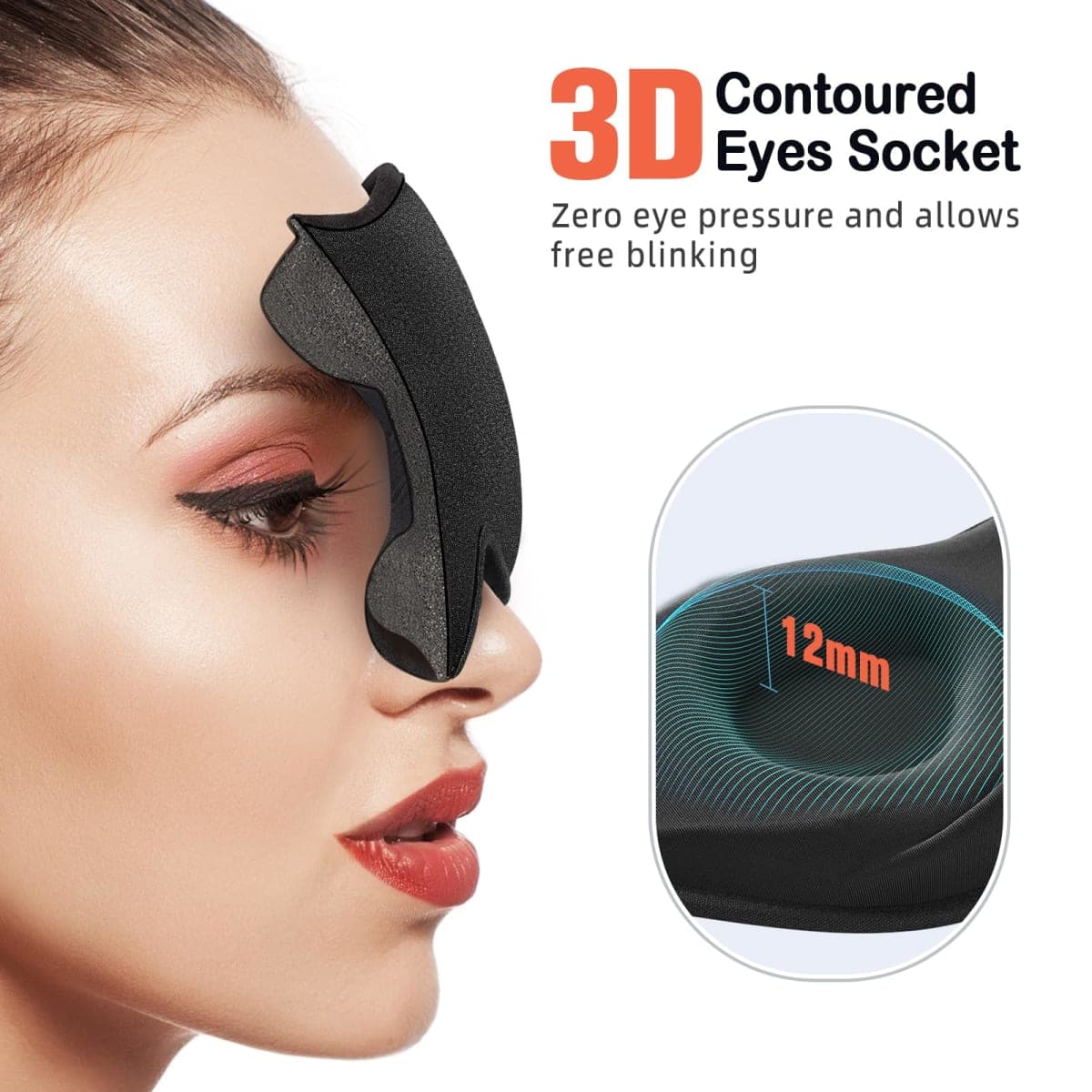 LitBear Sleep Mask for Side Sleeper Women Men, Eye Mask for Sleeping Light Blocking, 3D Contoured Cup Sleeping Mask, Soft Breathable Sleep Eye Mask with Adjustable Elastic Strap for Flight Nap thumbnail 4