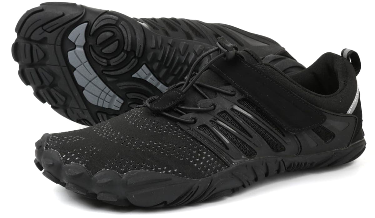 WHITIN Men's Trail Running Shoes Minimalist Barefoot 5 Five Fingers Wide Width Toe Box Size 12.5 Gym Workout Fitness Low Zero Drop Male Yoga Zumba Comfortable Pilates Heel Black 46 thumbnail 3