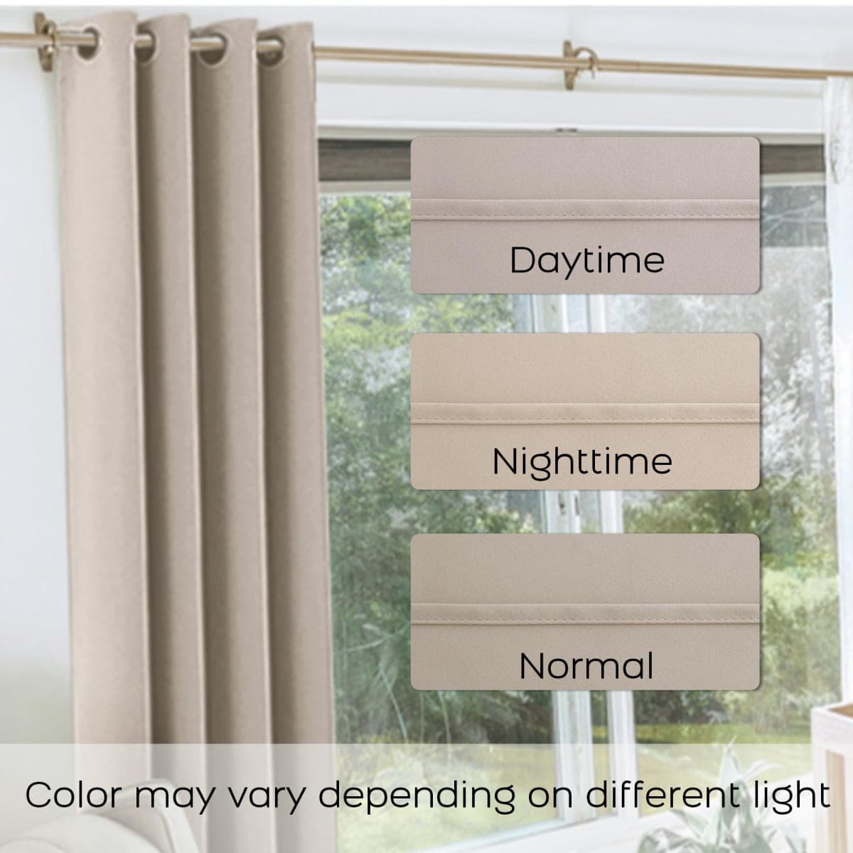 KOUFALL Taupe Blackout Curtains 84 Inches for Living Room Elegant Modern Grommet Warm Neutral Linen Earth Tone Keep Cold Air Out Dark Curtain Bedroom,Khaki Stone Greyish Beige Light Tan,84 Length thumbnail 2