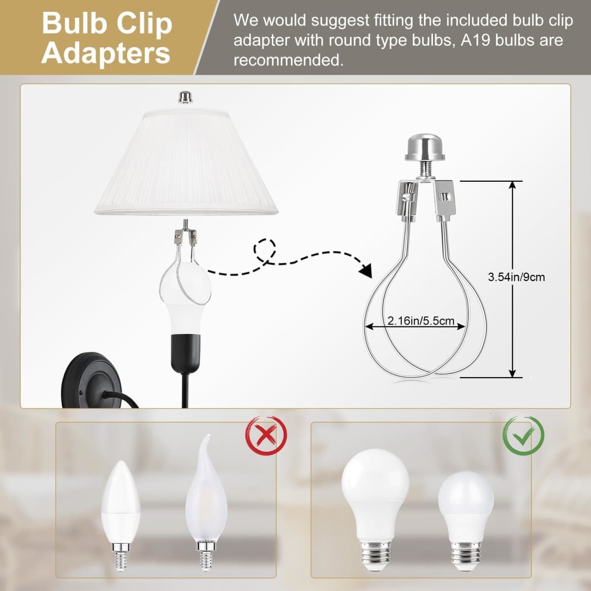 Pleated Lamp Shade, 6" Top x 13" Bottom x 7.2" High, White Empire Lamp Shade for Table Lamp Bedside Lamp, Modern Fabric Mushroom Lampshade Replacement for Wall Sconce, Spider, Clip on Adapter Included thumbnail 5