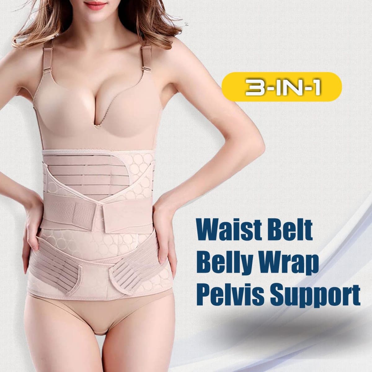 ChongErfei 3 in 1 Postpartum Support Belly/Waist/Pelvis Belt Beige thumbnail 5