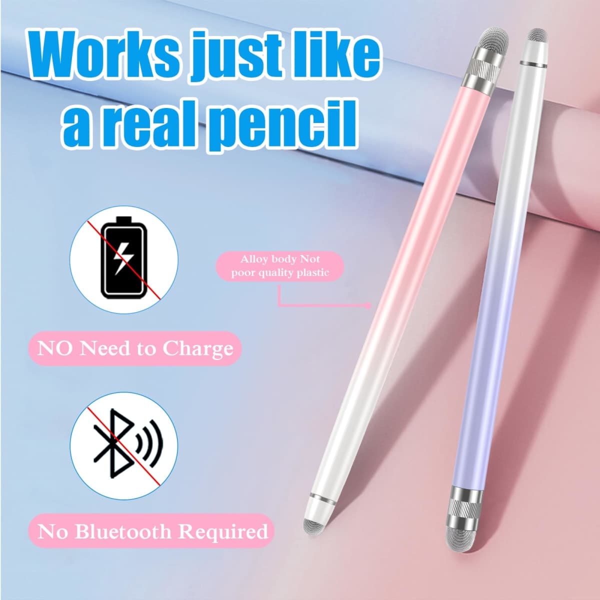Bopomofo 2PCS Stylus Pen for Touchscreen,High Sensitivity & Precision thumbnail 2