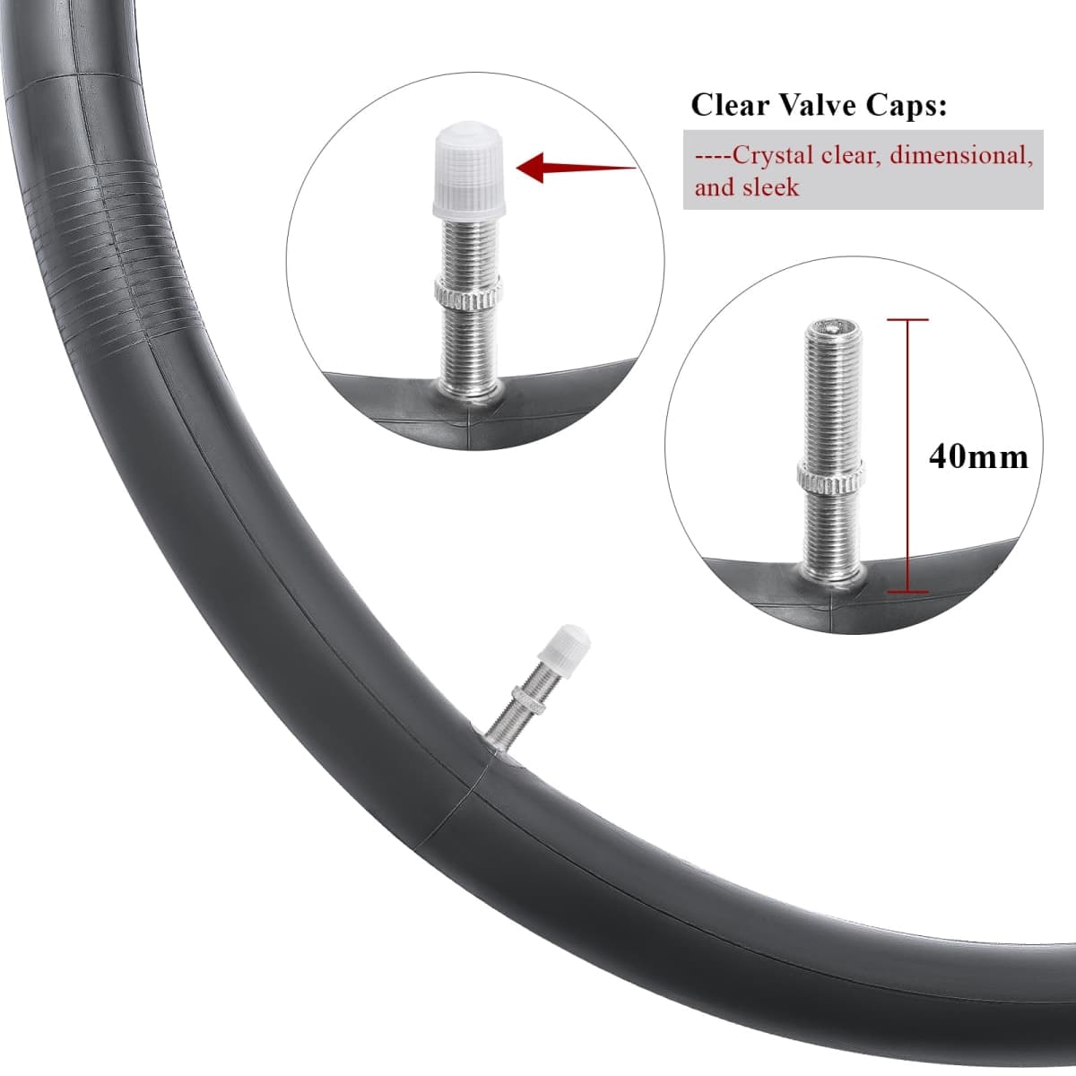 YUNSCM 2-PCS 16" Bike Tubes 16x1.75/2.125 TR4A-40mm Valve 16" Bicycle Inner Tubes Compatible with 16 x 1.75 16x1.90 16x1.95 16x2.0 16x2.10 16 x 2.125 Bike Bicycle Tire Tubes thumbnail 3