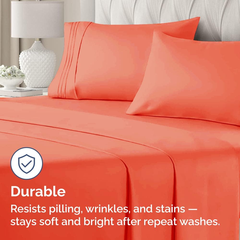 King Pillow Cases Set of 2 - Ultra Soft Hotel Quality Pillowcase Covers - Comfy, Cozy & Wrinkle Free - Shrinkage, Stain and Fade Resistant - Machine Washable Pillow Protectors - 2 Piece Set - Coral thumbnail 4