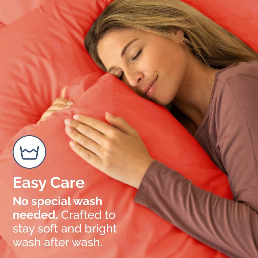 King Pillow Cases Set of 2 - Ultra Soft Hotel Quality Pillowcase Covers - Comfy, Cozy & Wrinkle Free - Shrinkage, Stain and Fade Resistant - Machine Washable Pillow Protectors - 2 Piece Set - Coral thumbnail 5