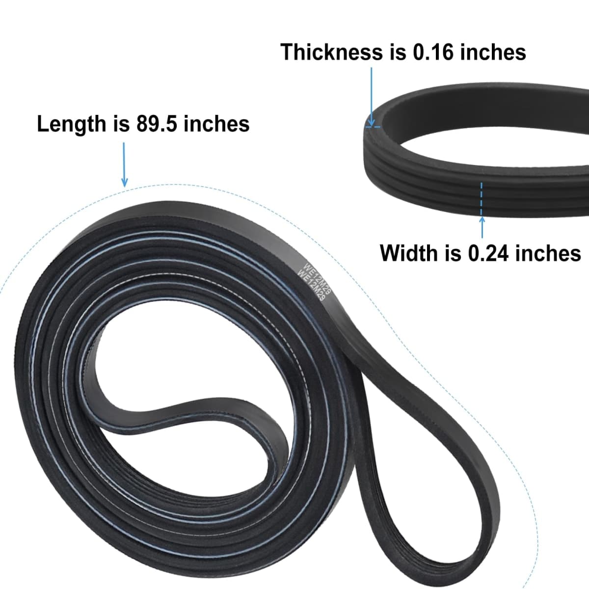 𝐔𝐩𝐠𝐫𝐚𝐝𝐞𝐝 WE12M29 Dryer Drum Drive Belt for G-E Hotpo-int Replaces 137292700 AP4324040 WE12M0022 WE12M22 WE12M29 WE12M33 WE12X21574 by Sikawai thumbnail 2