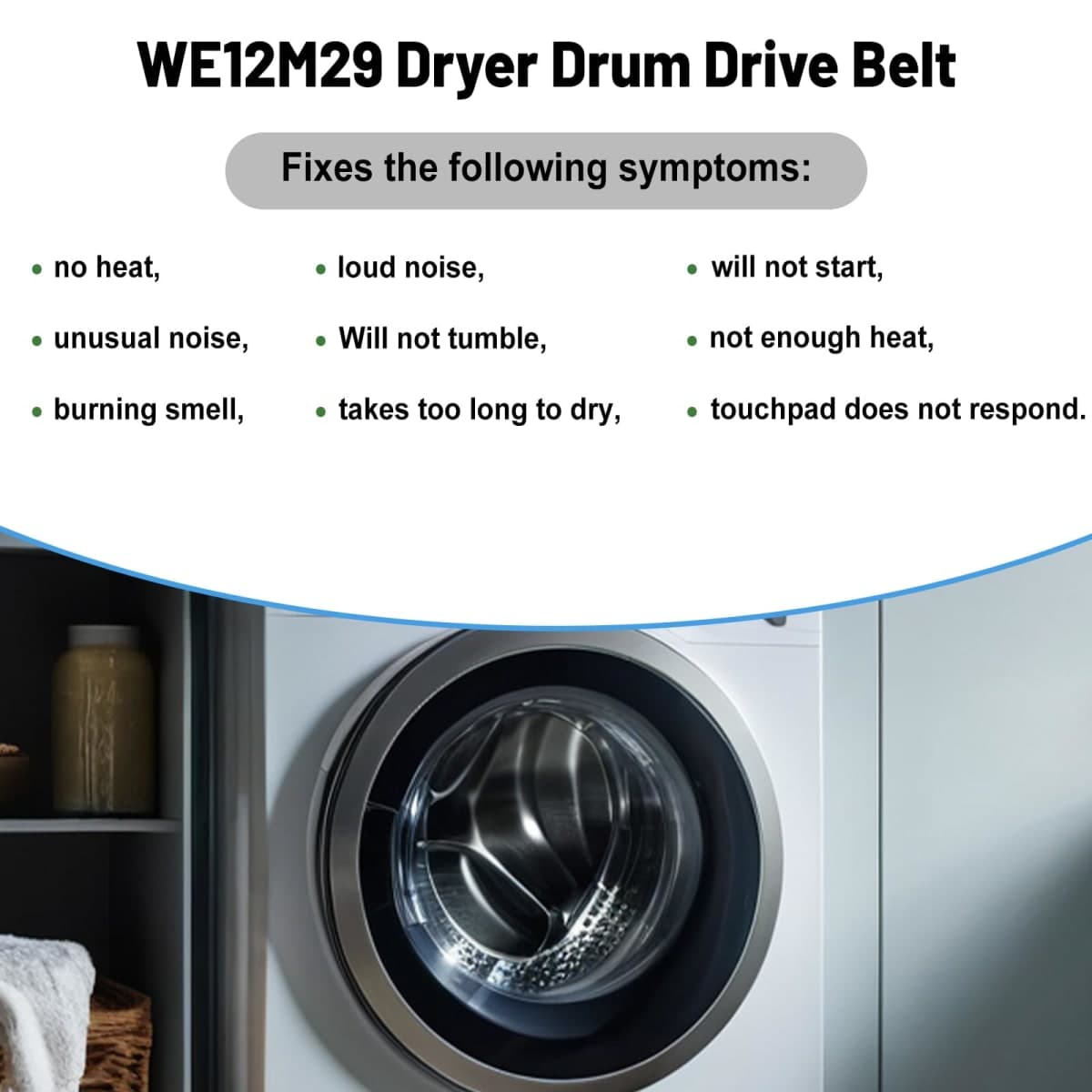 𝐔𝐩𝐠𝐫𝐚𝐝𝐞𝐝 WE12M29 Dryer Drum Drive Belt for G-E Hotpo-int Replaces 137292700 AP4324040 WE12M0022 WE12M22 WE12M29 WE12M33 WE12X21574 by Sikawai thumbnail 5