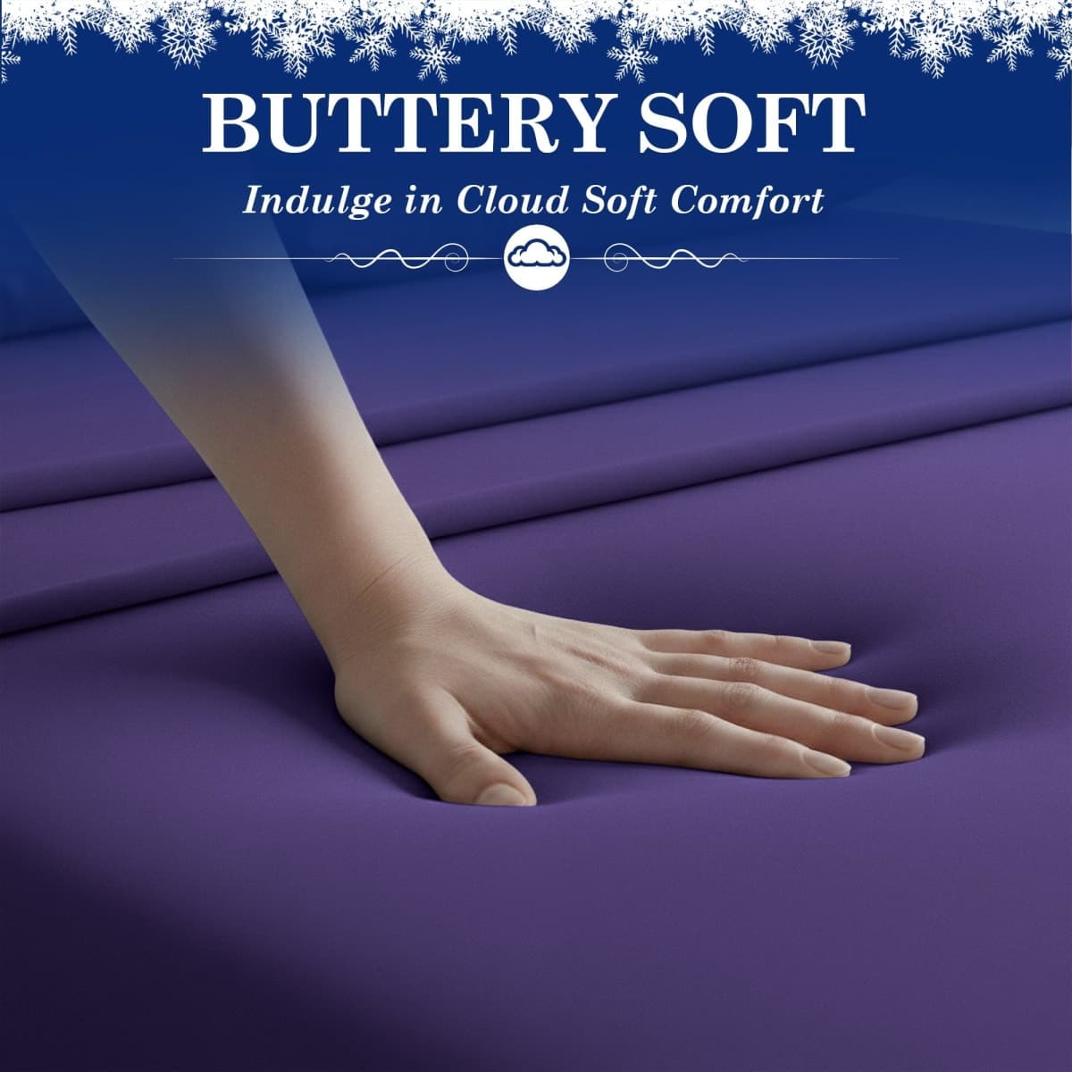 SLEEPHORIA Cooling Sheets Queen Size Bed Set - Temperature Regulating Bedding for Hot Sleepers - Deep Pocket Cooling Bed Sheets Queen for Night Sweats and All-Night Cool Comfort (Regal Purple) thumbnail 3