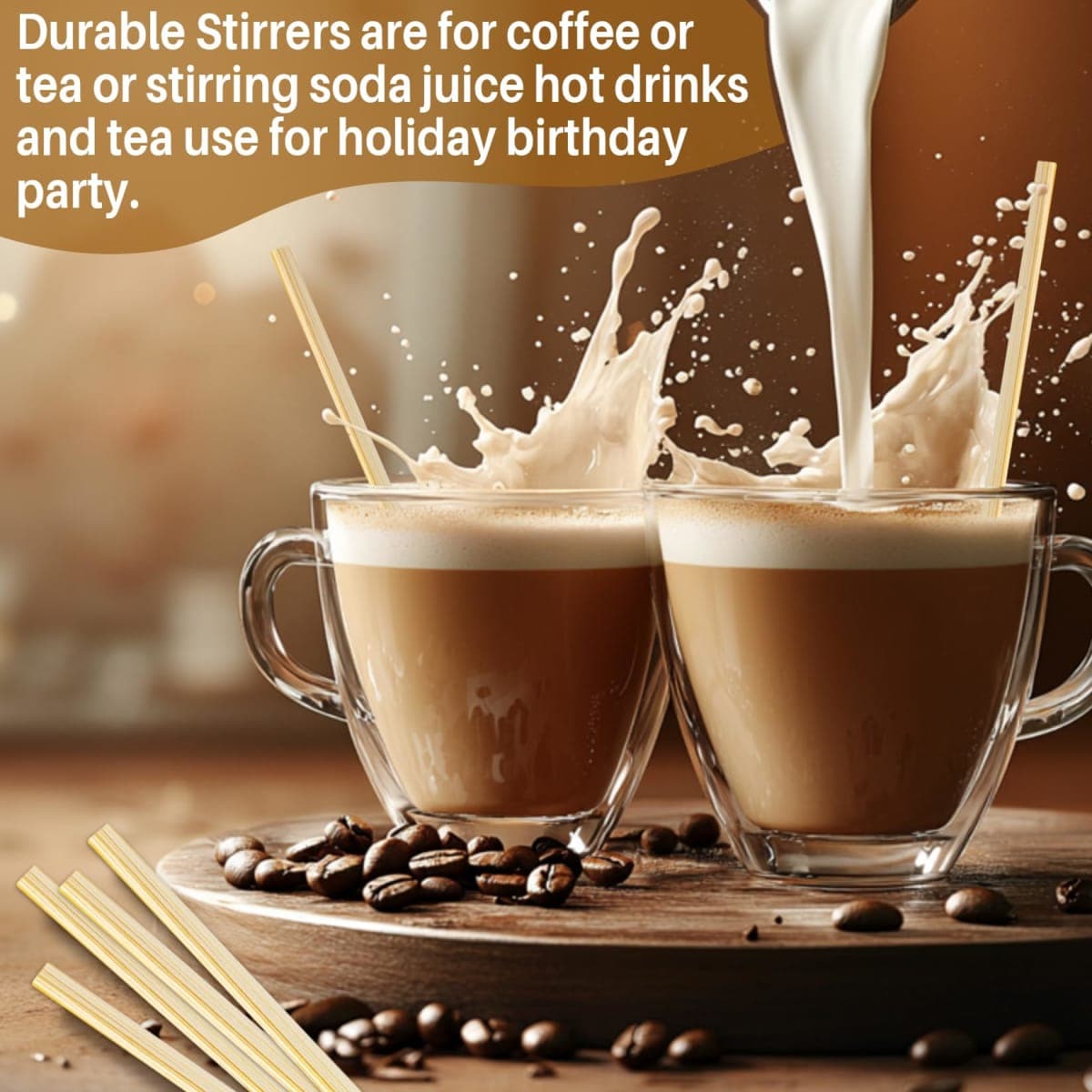MAQIHAN 1000pcs Wooden Coffee Stirrers - Coffee Stir Sticks Disposable thumbnail 3