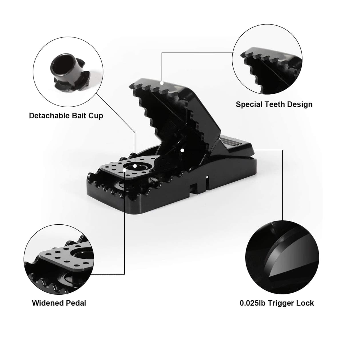 6 Pack Mouse Traps Indoor for Home,Mice Traps for House,Reusable Mouse Trap That Work,Small Mice Catchers for Home Indoor, Quick Set Mousetraps Effective thumbnail 2