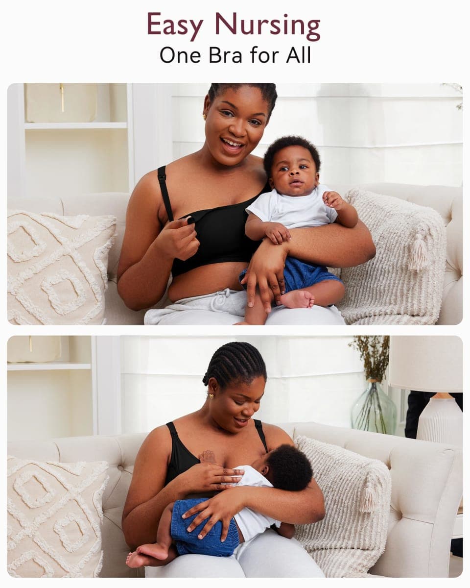 Momcozy Hands Free Nursing Bra, Adjustable Breast Pump Bra Pumping Bra, Suitable for Medela, Lansinoh, Evenflo and More(1pcs, Black, X-Small) thumbnail 5