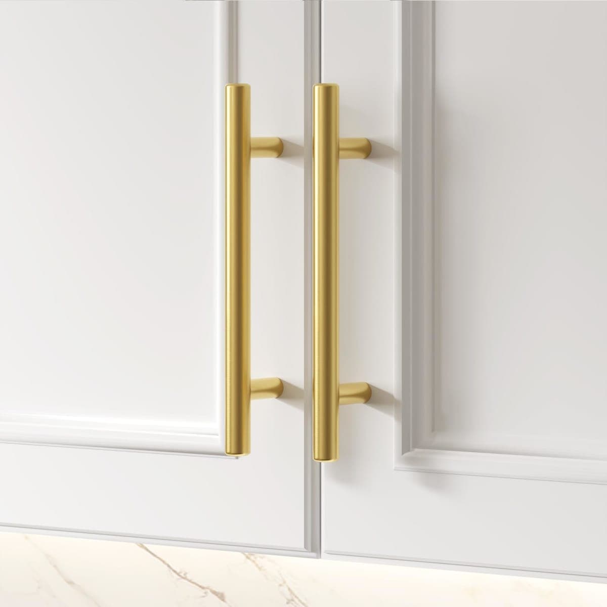 goldenwarm 15 Pack 4-1/2 in(115mm) Hole Centers Gold Drawer Pulls Cabinet Handles Brushed Brass Cabinet Pulls for Modern Drawer Pulls Cabinet Hardware thumbnail 2