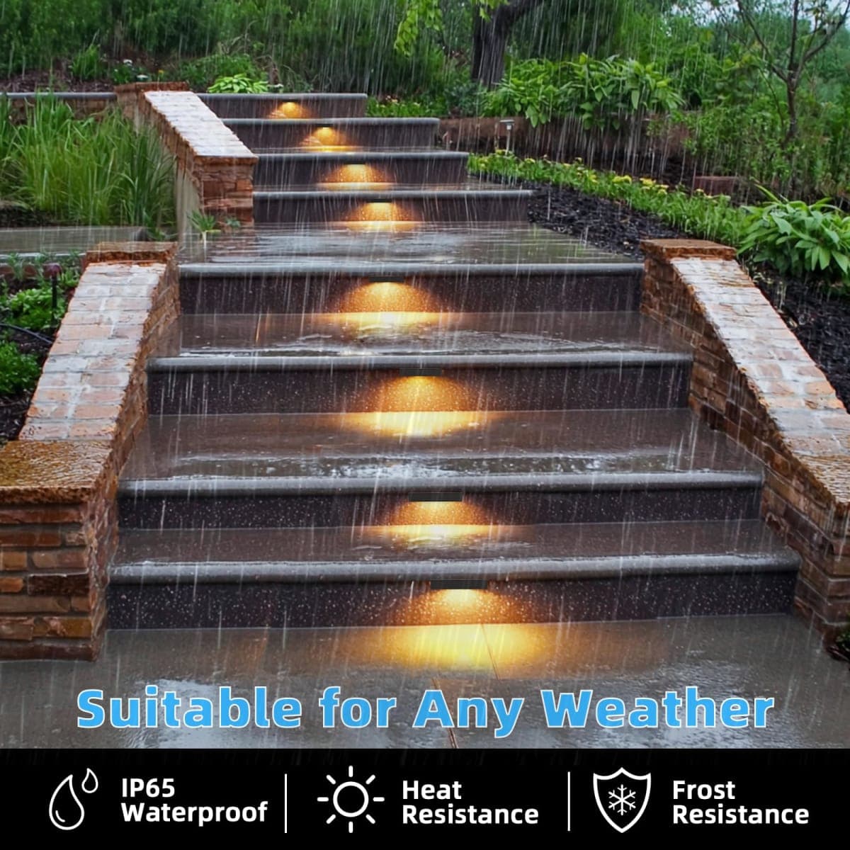 Raxjov - 12 Pack 7 Inch Retaining Wall Light, 3W LED Lighting, 12V AC/DC Low Voltage Hardscape Lighting Outdoor, Landscape Lighting thumbnail 4