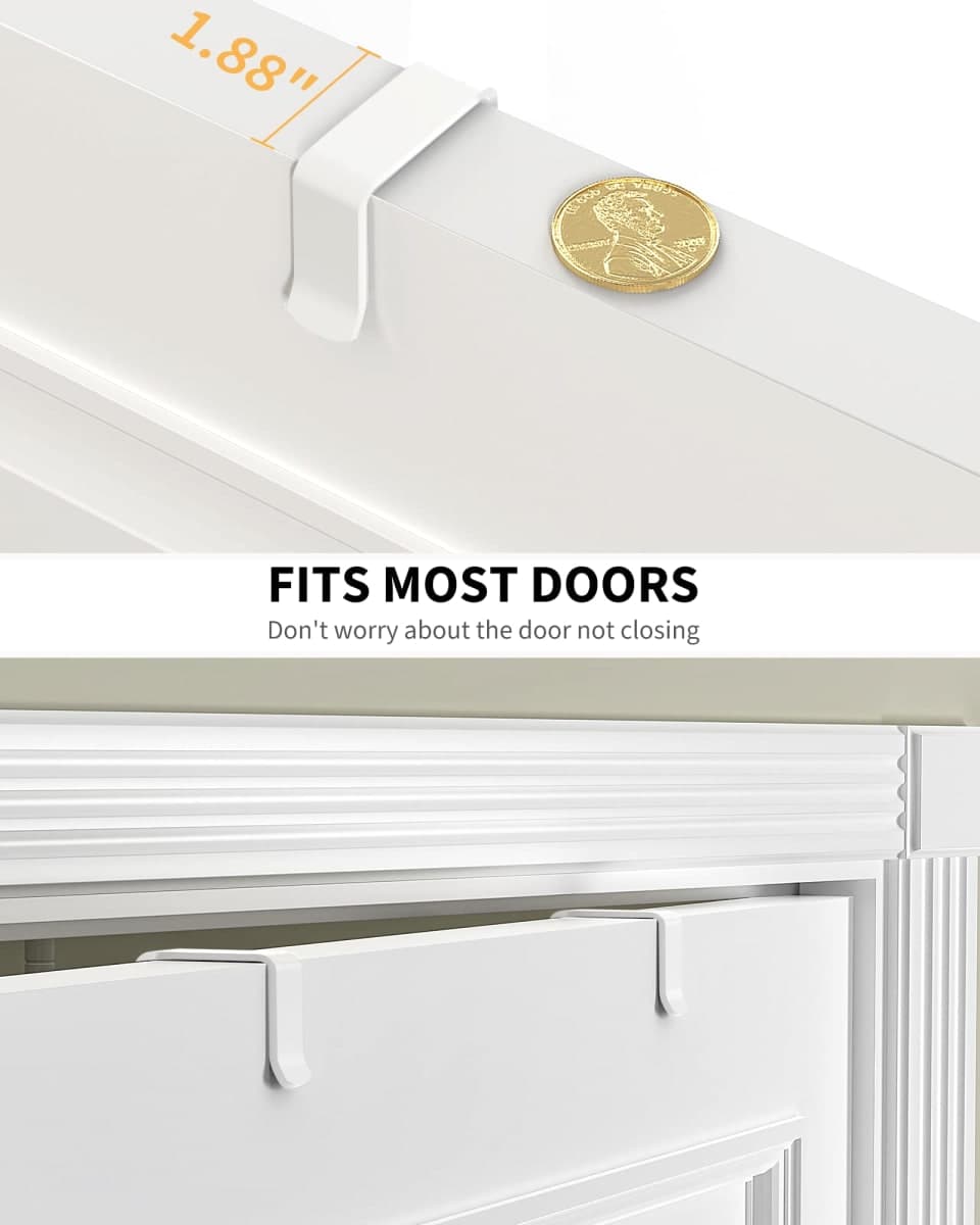 Moforoco White 9-Tier Over The Door Pantry Organizer, Pantry Organization And Storage, Metal Hanging Spice Rack Shelves Door, Home & Kitchen Essentials, Laundry Room Bathroom Organization thumbnail 3