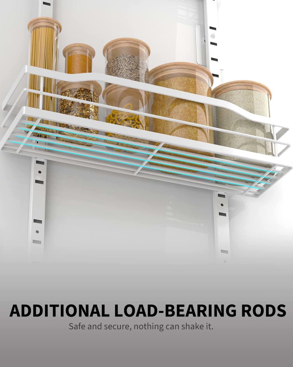 Moforoco White 9-Tier Over The Door Pantry Organizer, Pantry Organization And Storage, Metal Hanging Spice Rack Shelves Door, Home & Kitchen Essentials, Laundry Room Bathroom Organization thumbnail 4