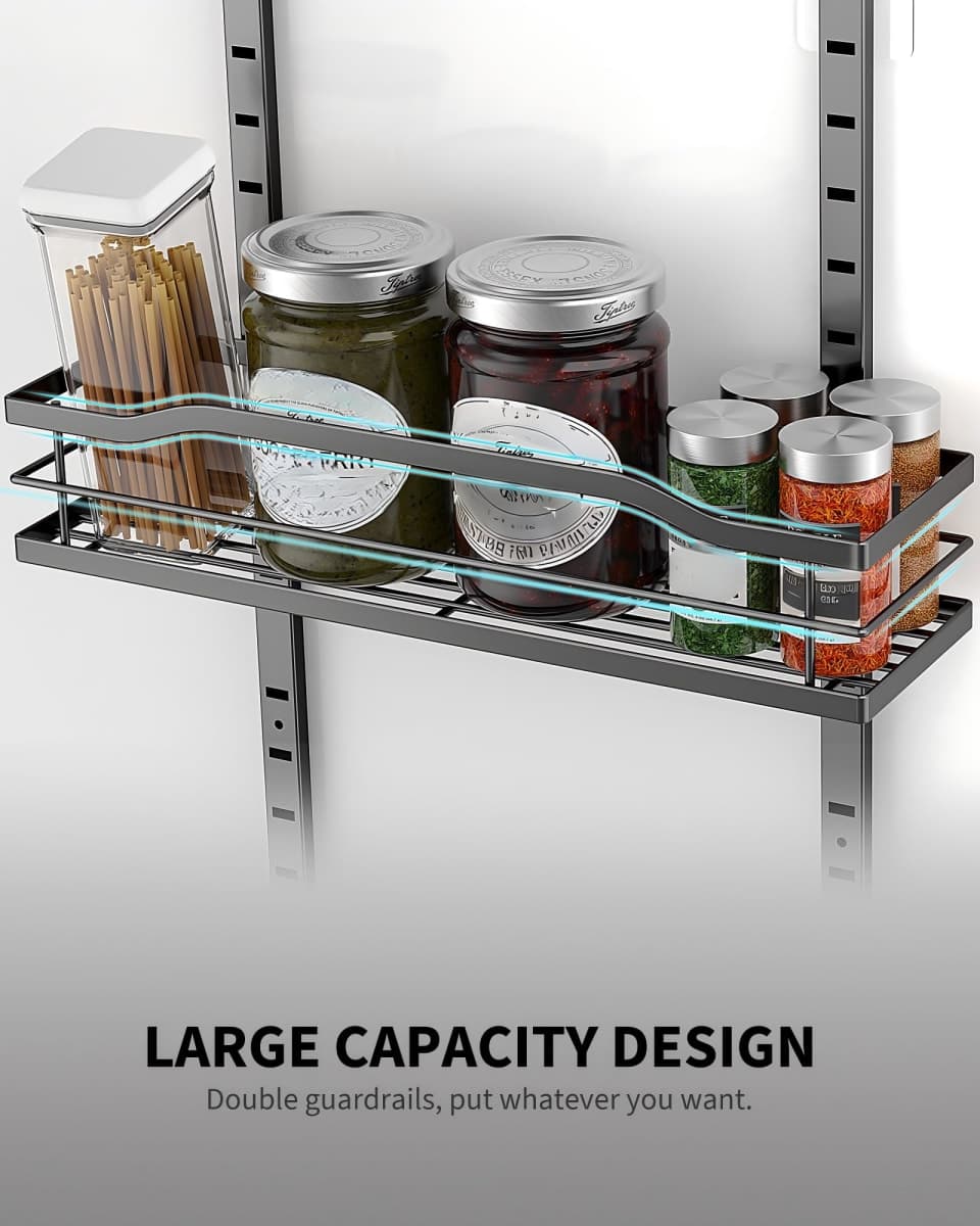 Moforoco White 9-Tier Over The Door Pantry Organizer, Pantry Organization And Storage, Metal Hanging Spice Rack Shelves Door, Home & Kitchen Essentials, Laundry Room Bathroom Organization thumbnail 5