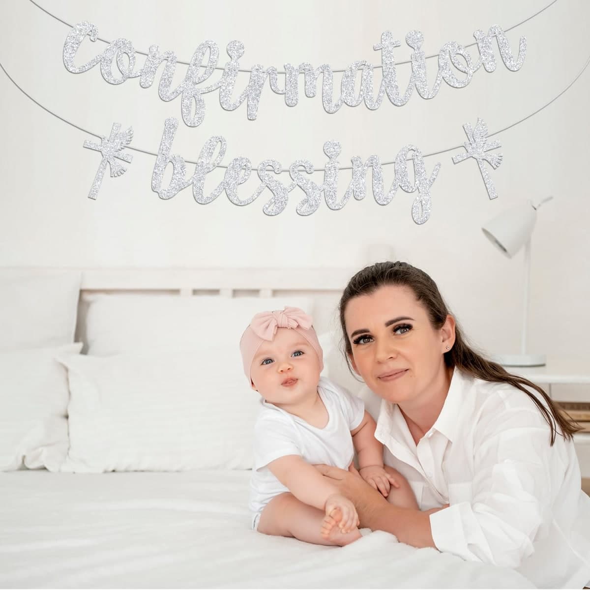 Sliver Glitter Confirmation Blessing Banner, On Your Confirmation/My Baptism, Baptism Baby Shower 1st Comunion Party Decorations Supplies thumbnail 5