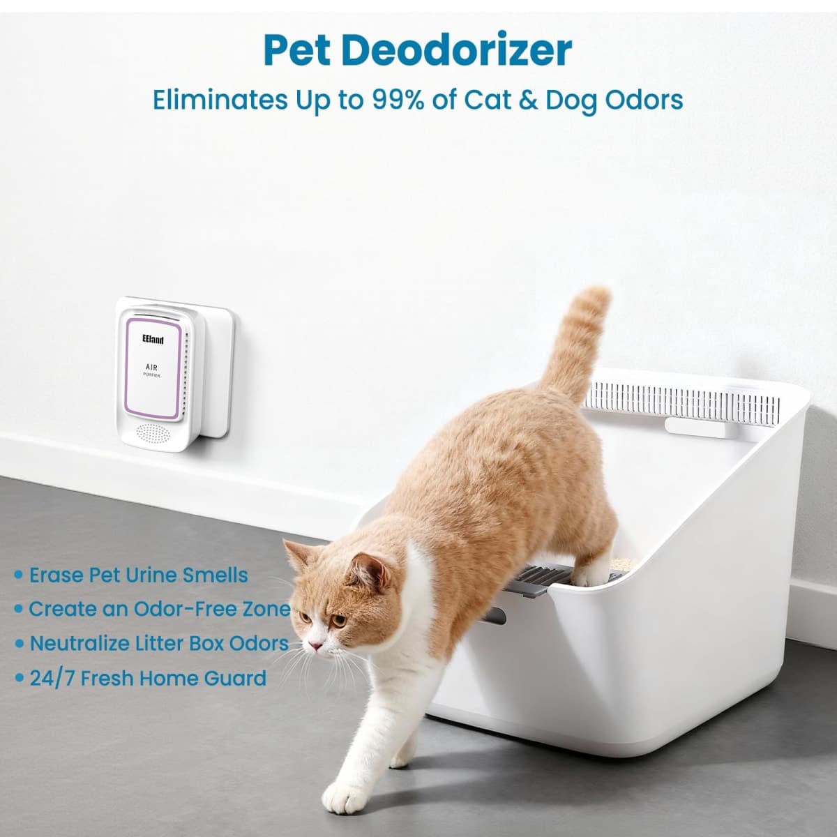 Plug In Air Purifier for Home Pets, Ionic Air Ionizers & Pet Odor Eliminator, Litter Box Deodorizer for Cats, Compact Filterless Air Freshener for Kitchen, Bedroom, Small Room, Ozone Free, 4-Pack thumbnail 3