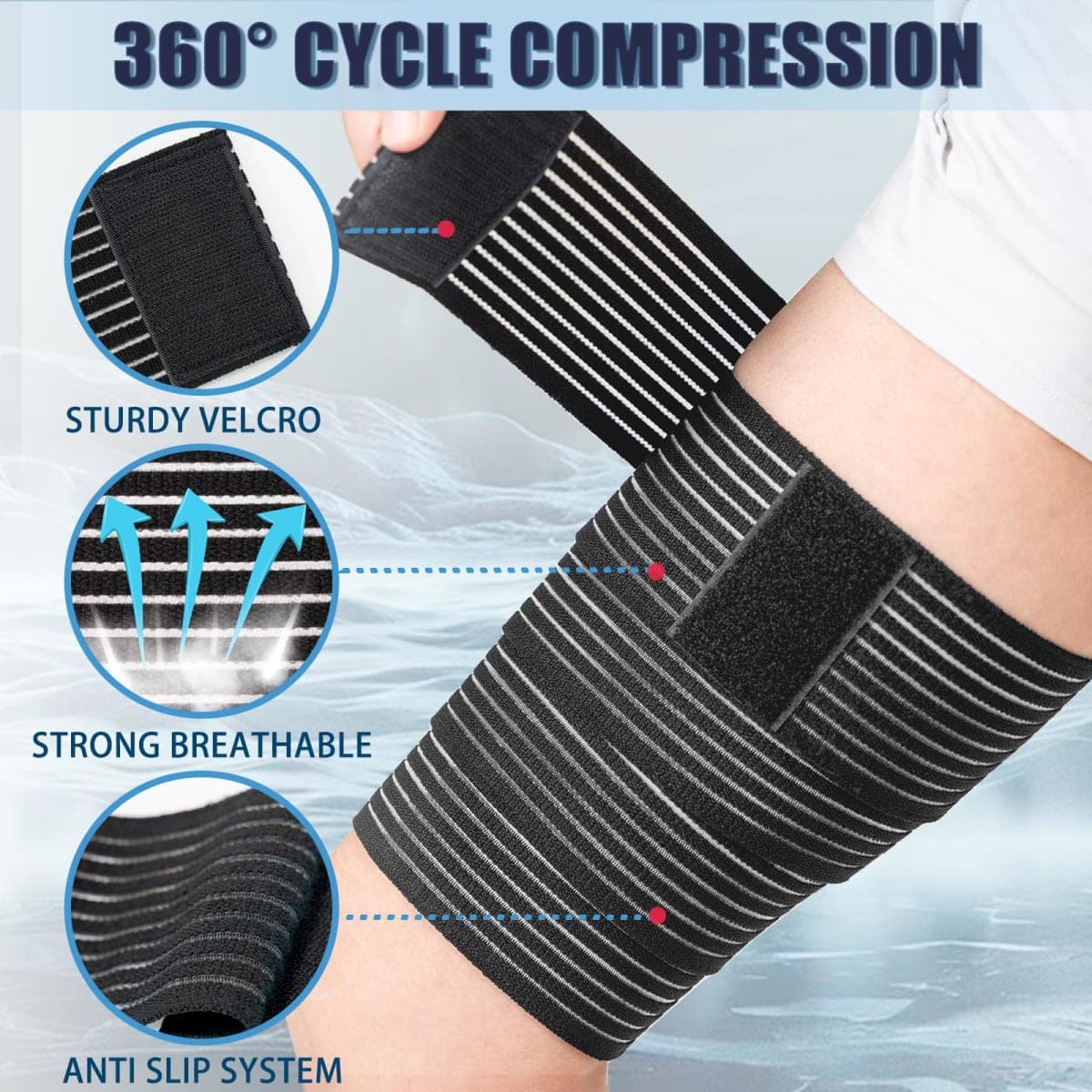 Zuscot 1 Pcs Thigh and Hamstring Compression Wrap, Adjustable Thigh Compression Brace, Versatile Compression Bandage thumbnail 3