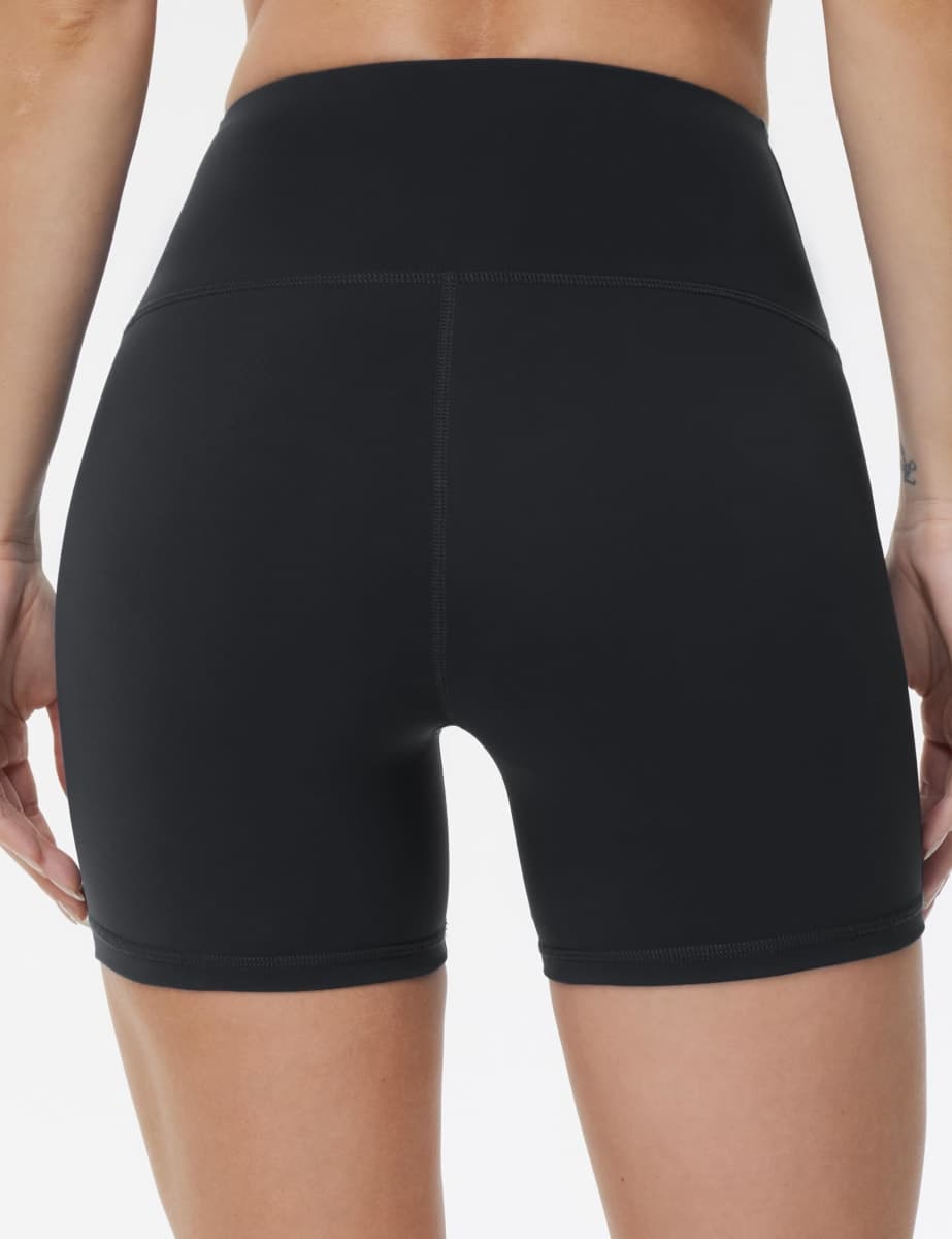 THE GYM PEOPLE Women's High Waist Yoga Workout Shorts Tummy Control Fitness Athletic Running Compression Shorts Black thumbnail 4