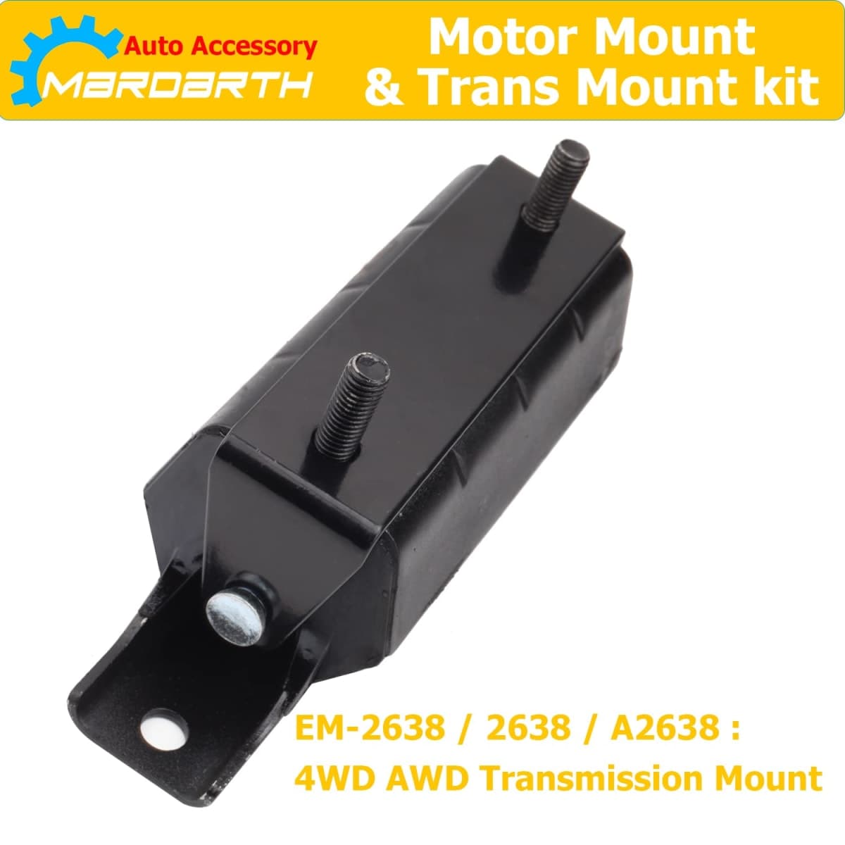 Set of 3, Front Engine and Trans Mount Compatible with 2007-2013 Silverado Sierra 1500 4WD Auto Trans 4x4 Engine Replacement for A2638 A5365 A5365 thumbnail 3