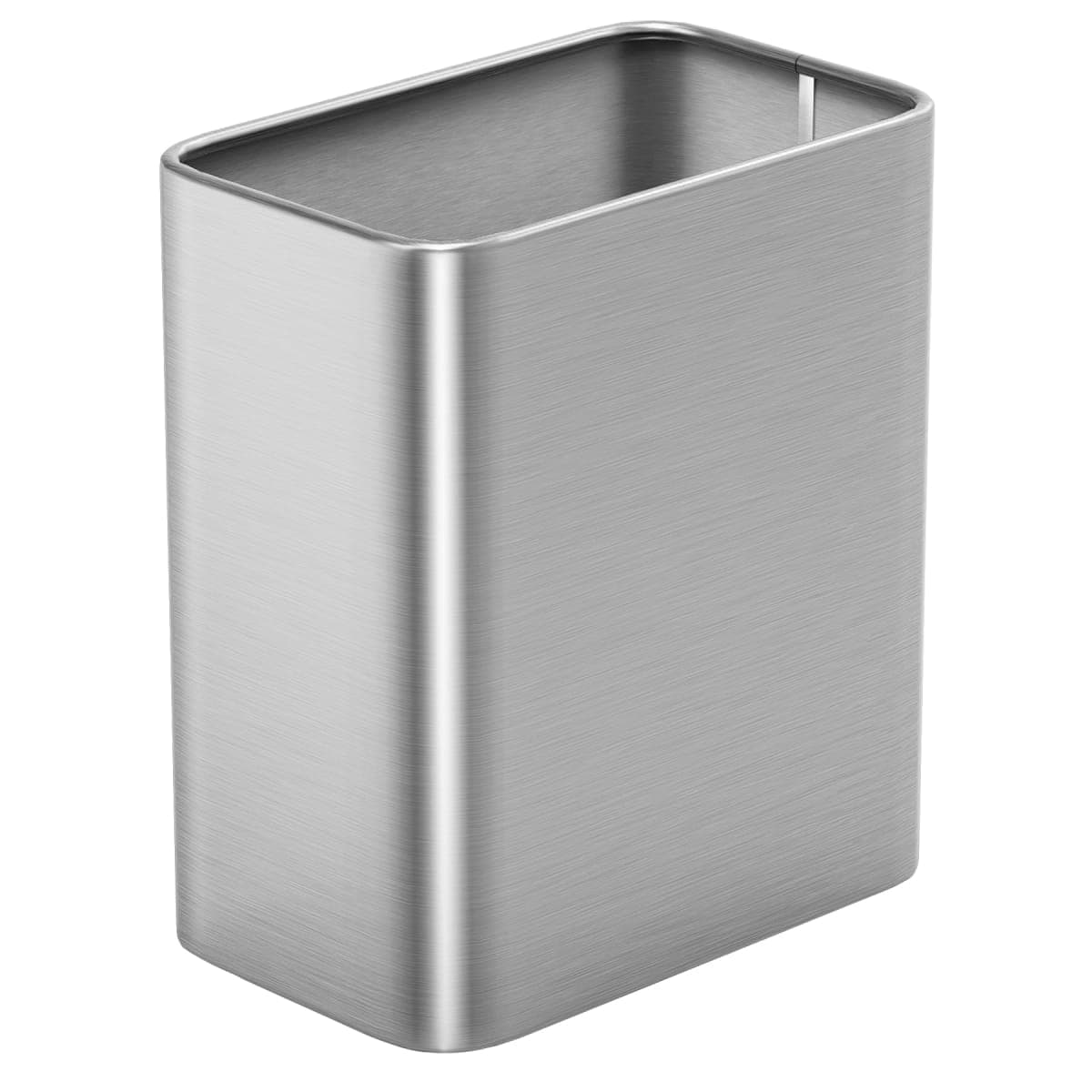 Cesun Small Bathroom Trash Can 2.1 Gallon Wastebasket, Modern Metal Garbage Can Office Waste Basket, Silver Stainless Steel Trash Bin for Bedroom, Home Office, Toilet, rv, Near Desk, Under Sink. — image 1