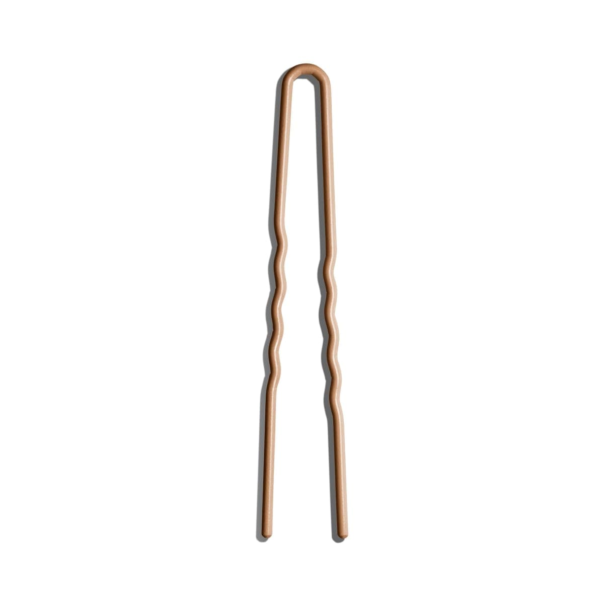 Day Rate Beauty Petite Power Pin 5.5-Inch, U-Shaped French Hair Pin for Buns, Twists and Updos, Nylon-Coated Claw Clip Alternative, Made in USA, Camel thumbnail 2