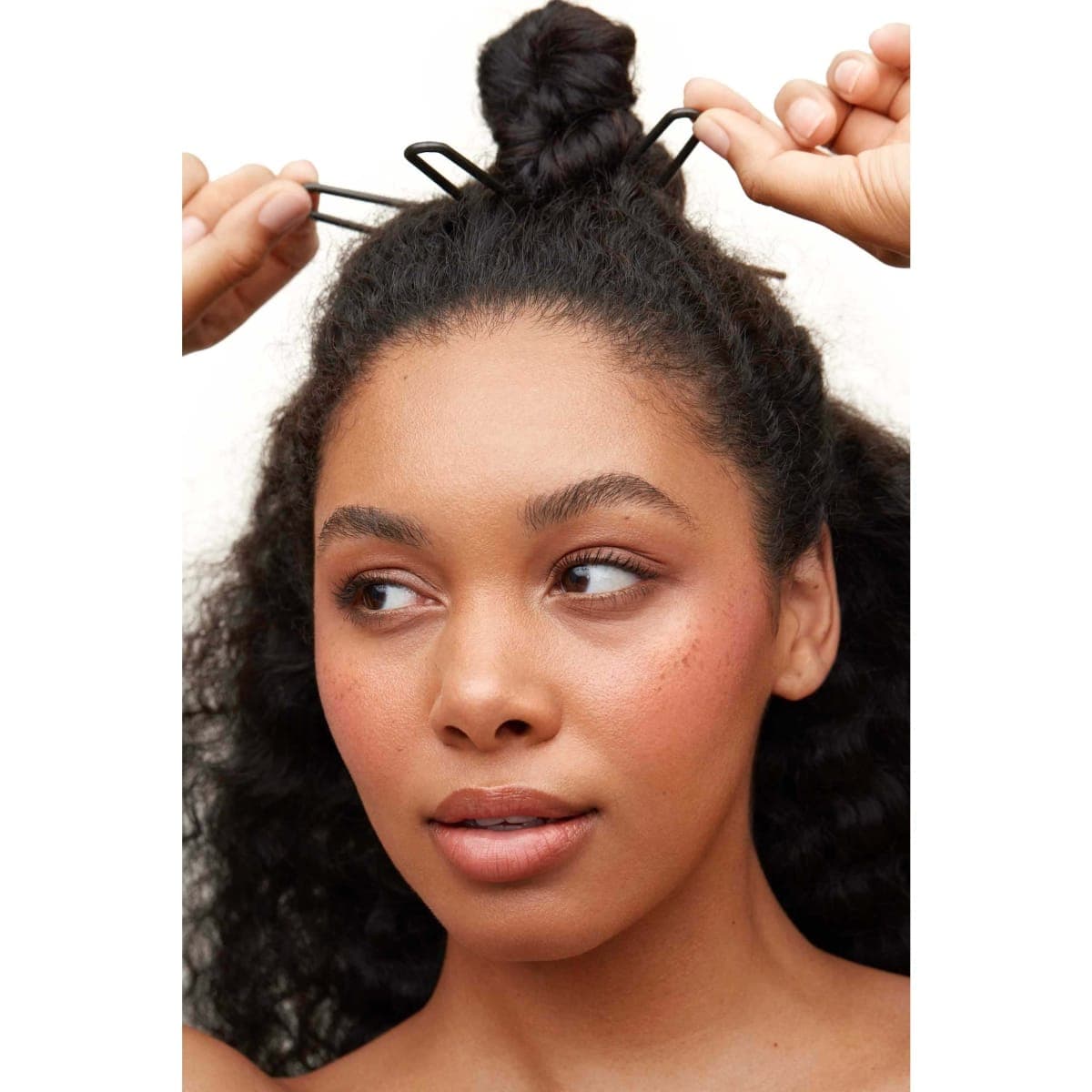 Day Rate Beauty Petite Power Pin 5.5-Inch, U-Shaped French Hair Pin for Buns, Twists and Updos, Nylon-Coated Claw Clip Alternative, Made in USA, Camel thumbnail 3