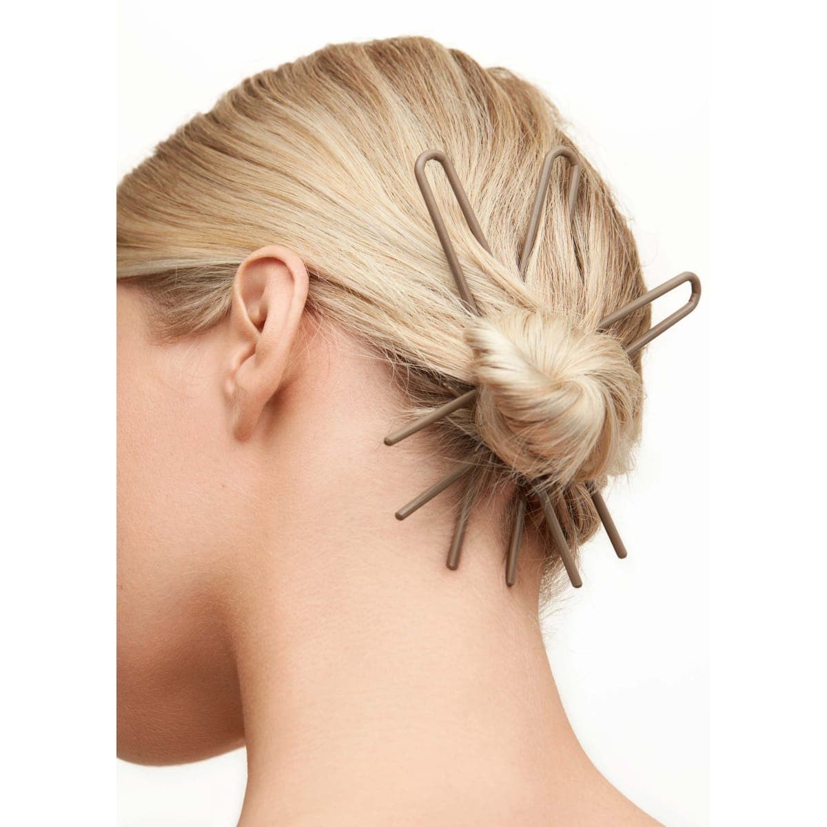 Day Rate Beauty Petite Power Pin 5.5-Inch, U-Shaped French Hair Pin for Buns, Twists and Updos, Nylon-Coated Claw Clip Alternative, Made in USA, Camel thumbnail 5