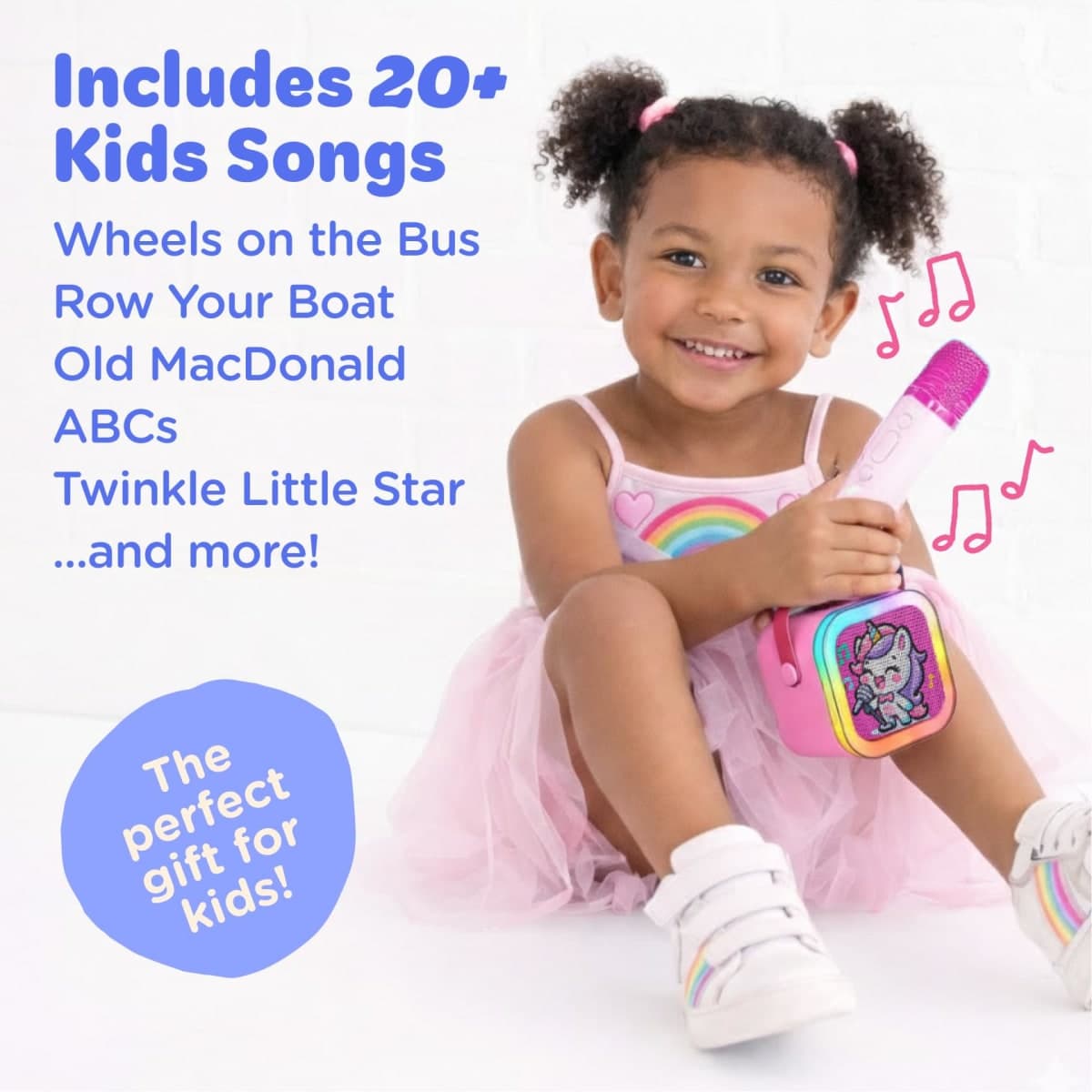 Move2Play, Karaoke Machine for Kids | Includes 20+ Kid Songs | 2 Microphones | Connect with Bluetooth | 3, 4, 5, 6, 7+ Year Old Gift | Toy for Girls, Boys, & Toddler | Birthday Present thumbnail 3