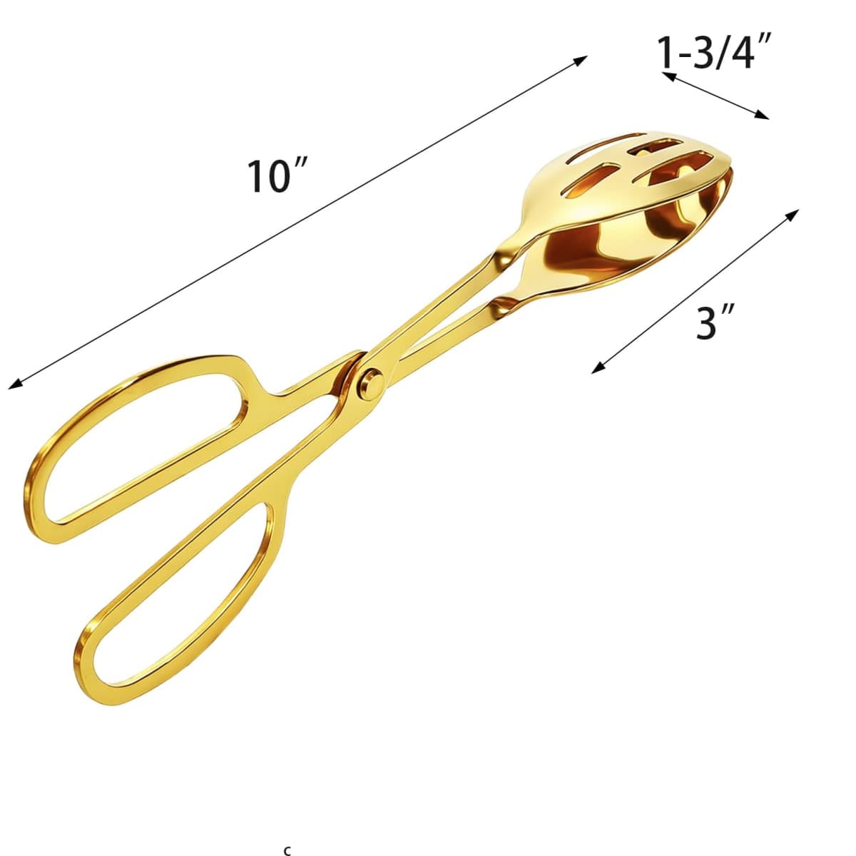 Jucoan 2 Pack Stainless Steel Gold ServingTongs, Buffet Salad Serving Tongs thumbnail 2
