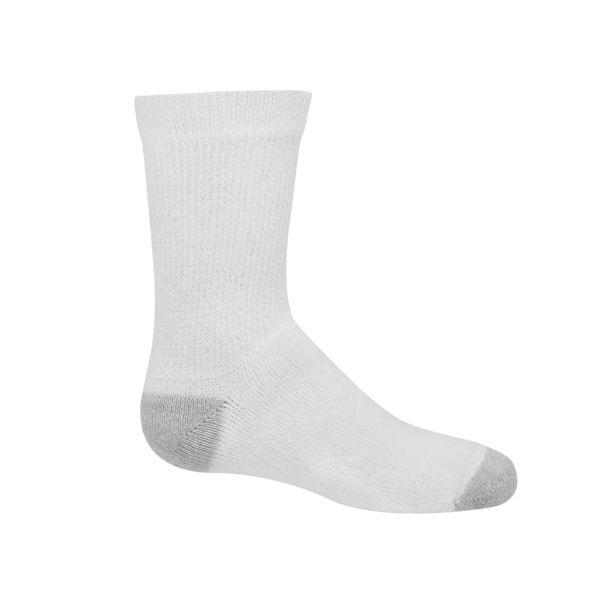 Hanes Boys' Socks, Double Tough Cushioned Crew Socks, 12-pair Packs, White/Grey Bottom, Small thumbnail 5