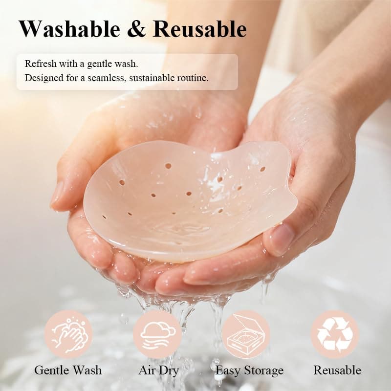 Go Nipless Breathable Lift Nipple Covers – Reusable Silicone Nipple Covers with Micro-Perforated Cooling Holes – Invisible Lift Pasties for Bridal, Backless & Strapless Dresses thumbnail 5