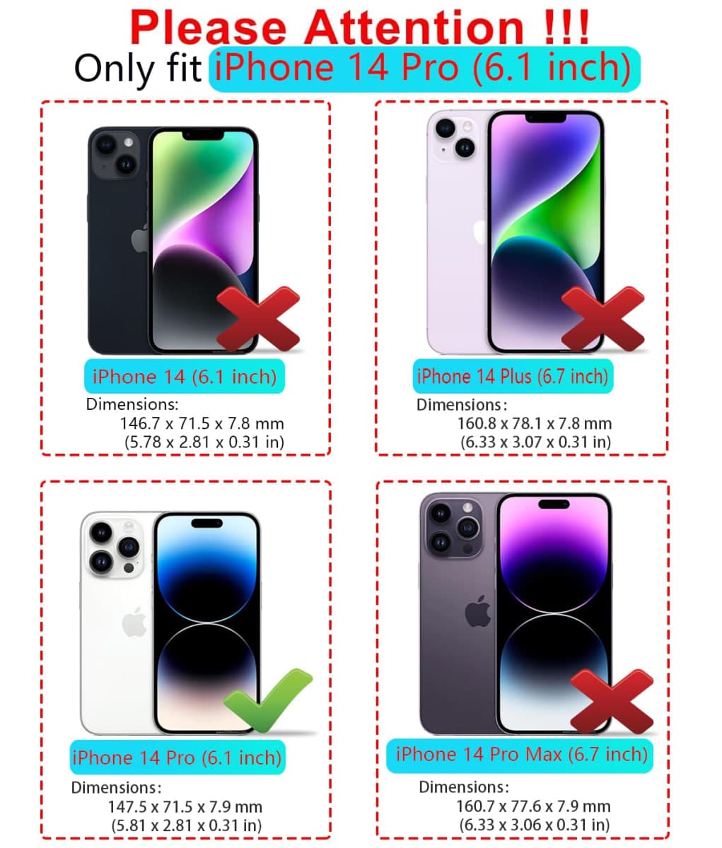 SunStory Compatible with iPhone 14 Pro Case with HD Screen Protector & Slide Camera Cover & Rotated Ring Kickstand, [Military-Grade] Phone Case for iPhone 14 Pro (BBlack) thumbnail 2